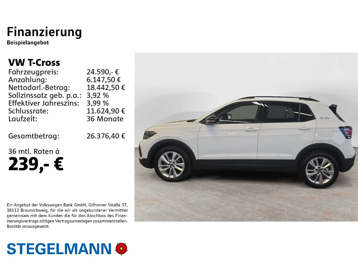 Volkswagen T-Cross 1.0 TSI DSG Goal *AHK*LED*Navi* Weiß - 2