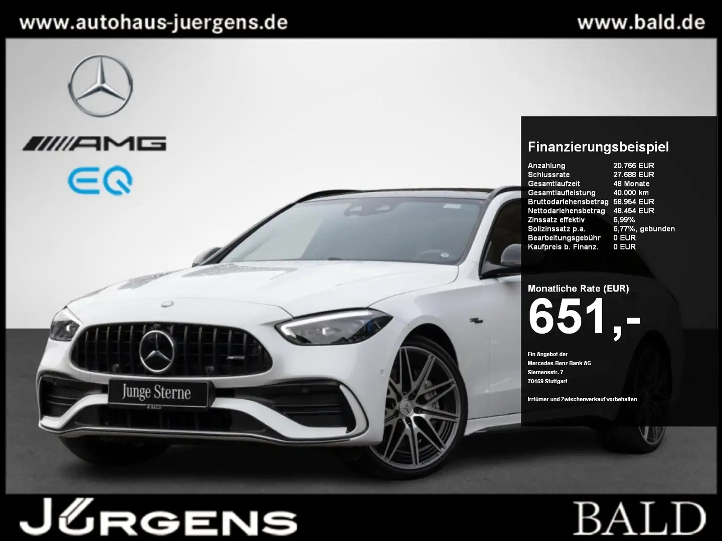 Mercedes-Benz C 43 AMG T 4M Perf-Si/Digital/Pano/AHK/Burm3D/20 Weiß - 1