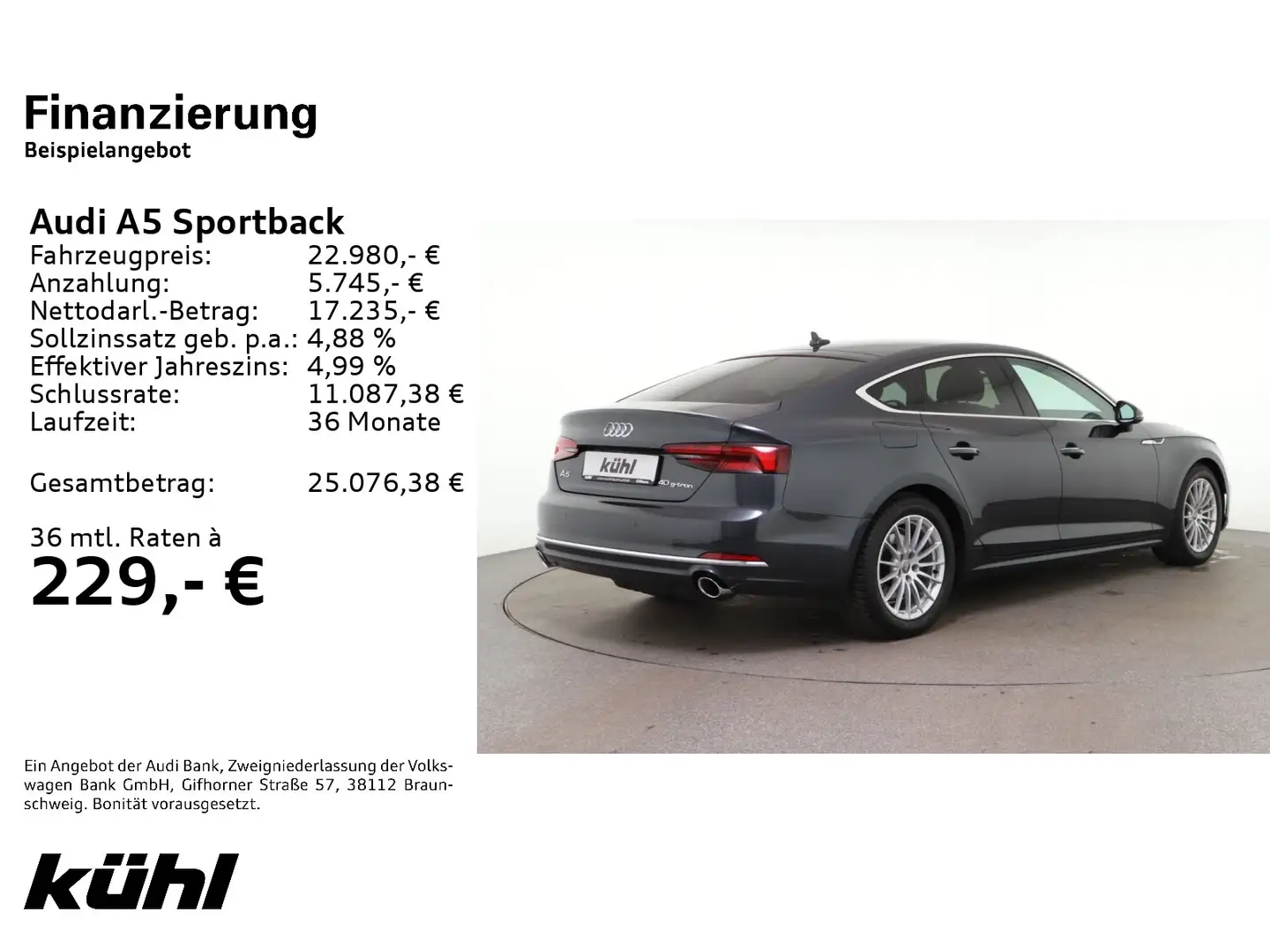 Audi A5 40 g-tron Design LED ACC Navi AHK Grau - 2