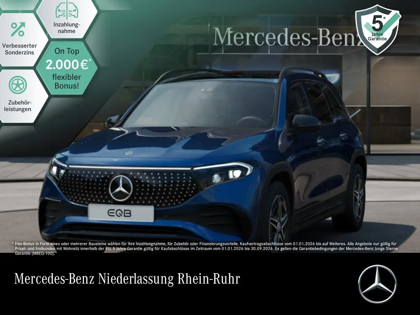 Mercedes-Benz EQB 250 AMG+NIGHT+PREMIUM+AHK+PANO+360+HUD+KEYLESS Blau - 1