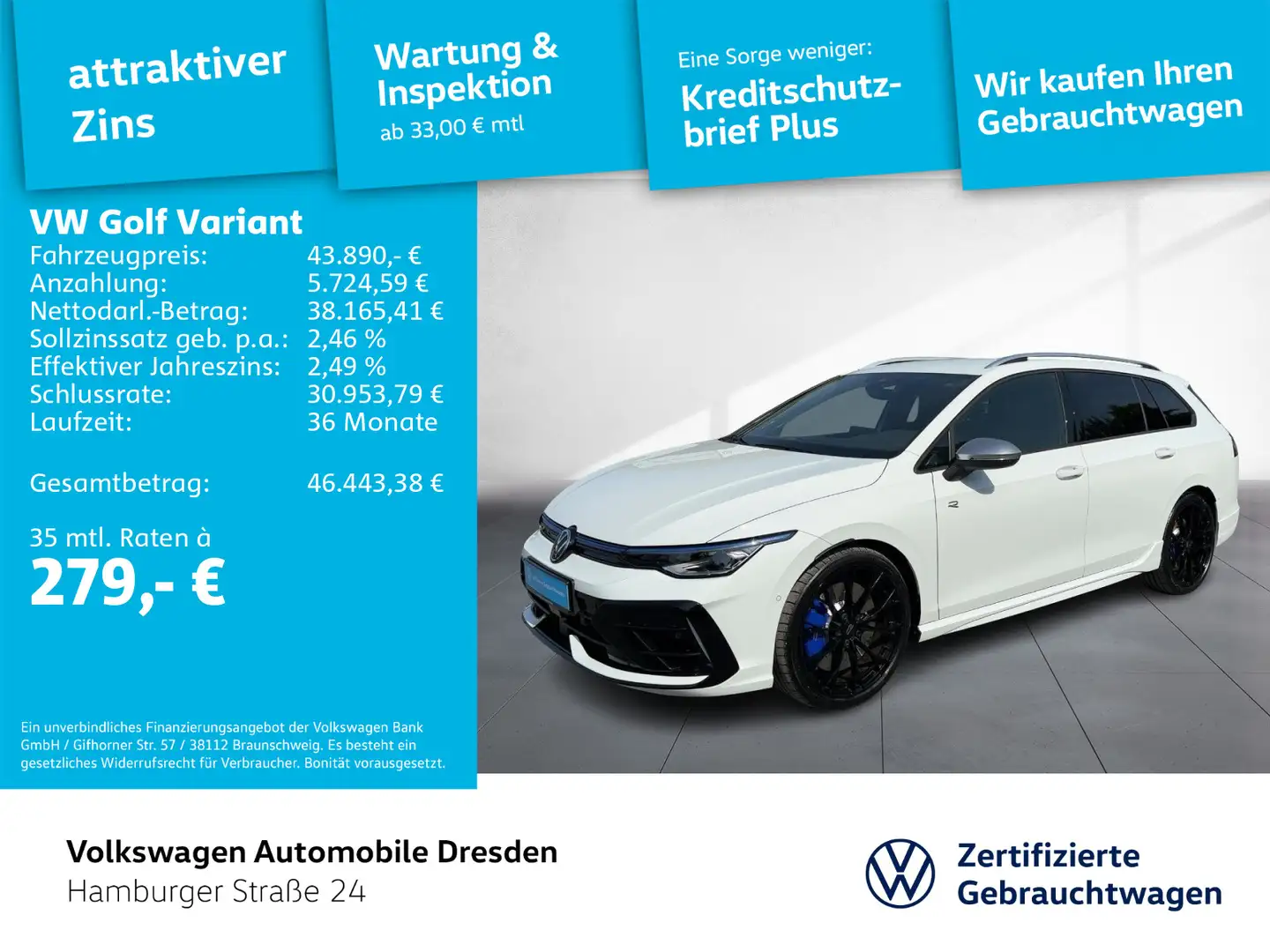 Volkswagen Golf Variant Golf VIII Variant R 2.0 TSI 4M DSG IQ AHK HARMAN Weiß - 1