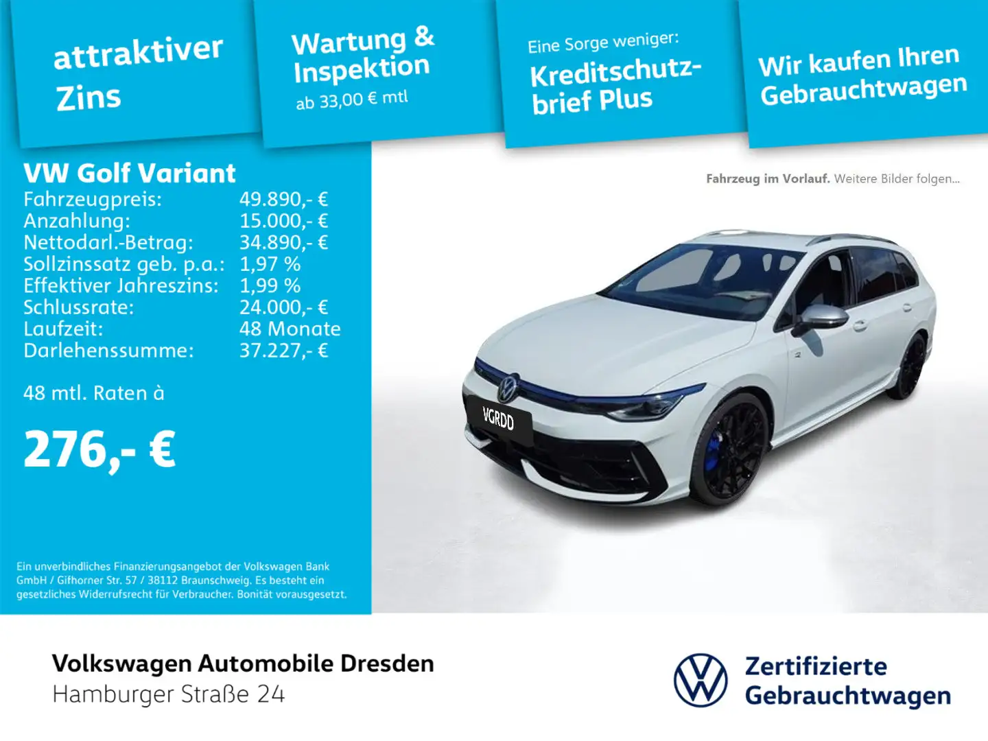 Volkswagen Golf Variant Golf VIII Variant R 2.0 TSI 4M DSG IQ AHK HARMAN Weiß - 1