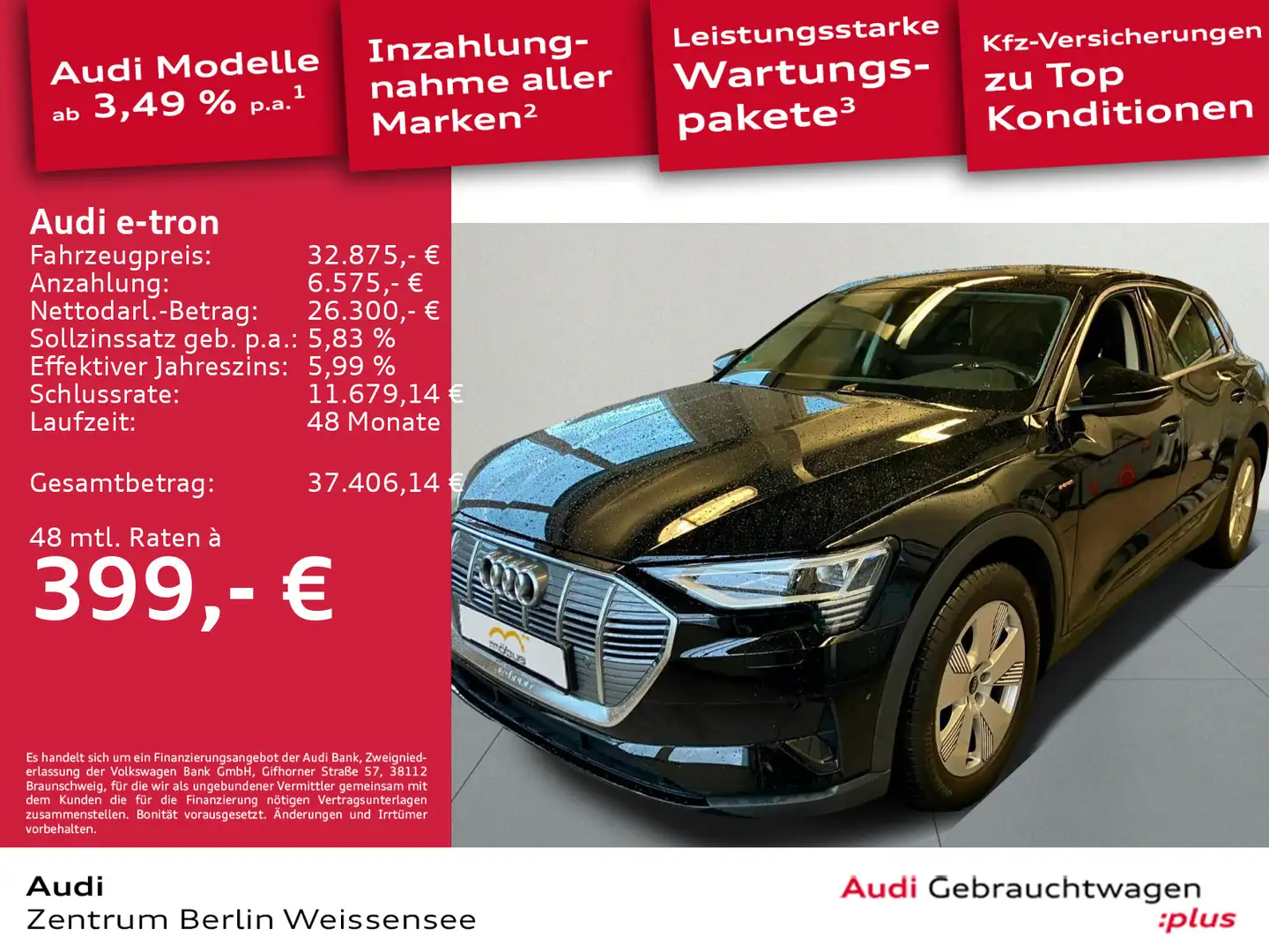 Audi e-tron 55**QUA*LED*RFK*ASSIST*NAVI*SHZ*PDC*DAB** Schwarz - 1