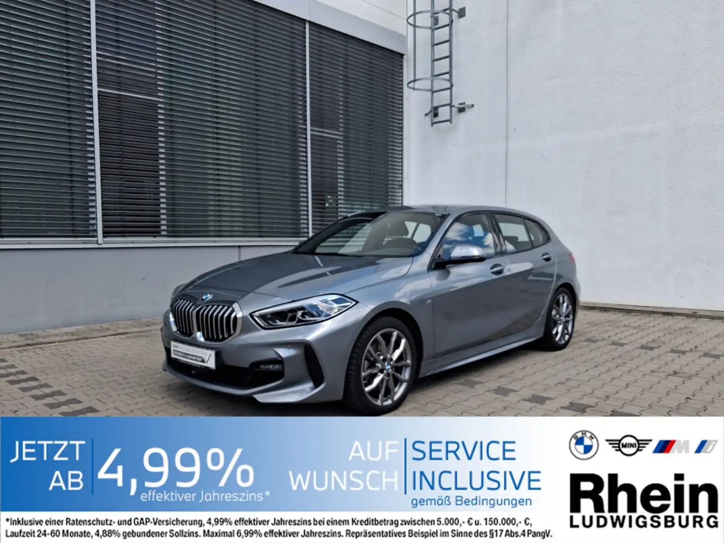 BMW 120 d xDr M Sport LED Navi HiFi ParAss Keyless Grau - 1