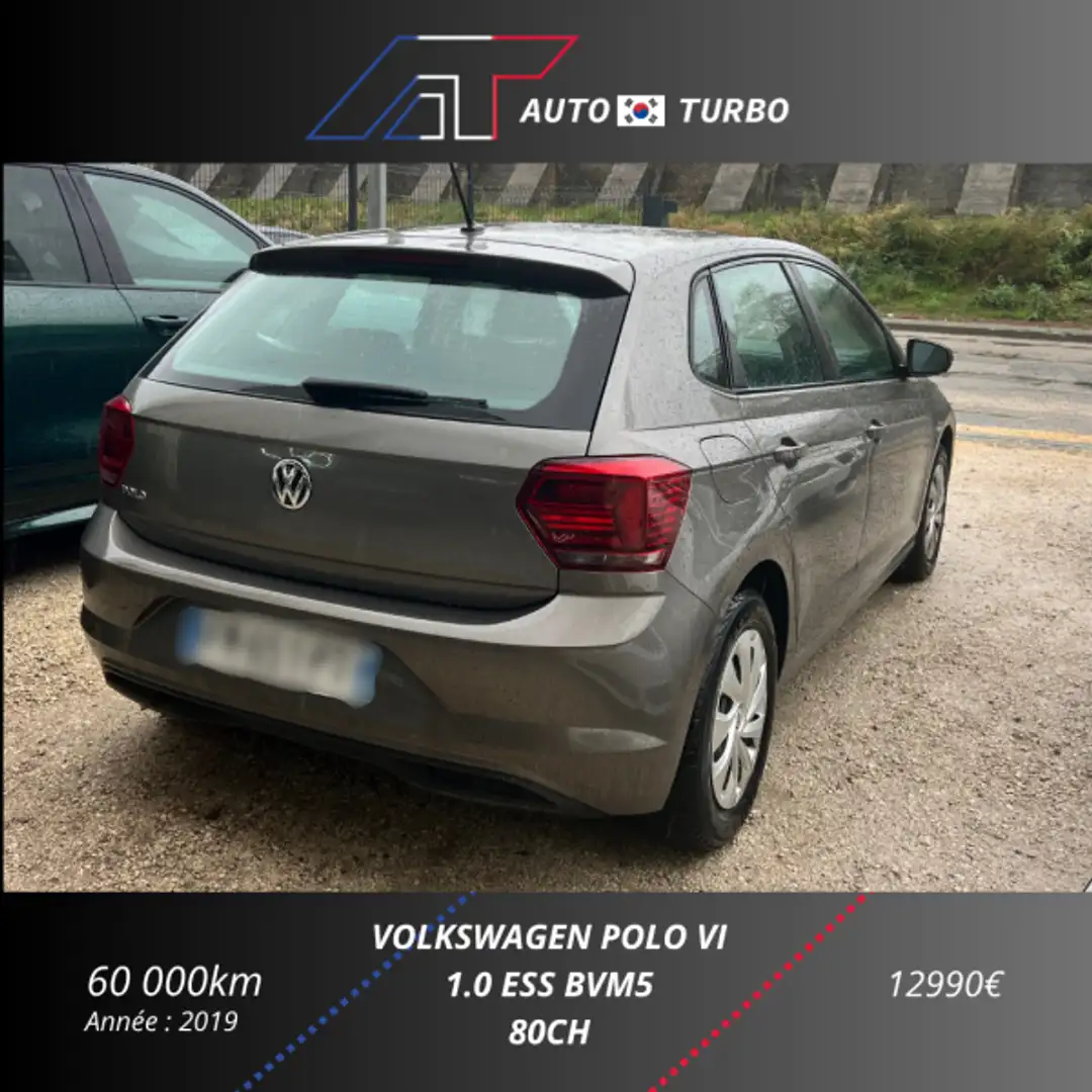 Volkswagen Polo 1.0 80CH EDITION EURO6DT Gris - 2