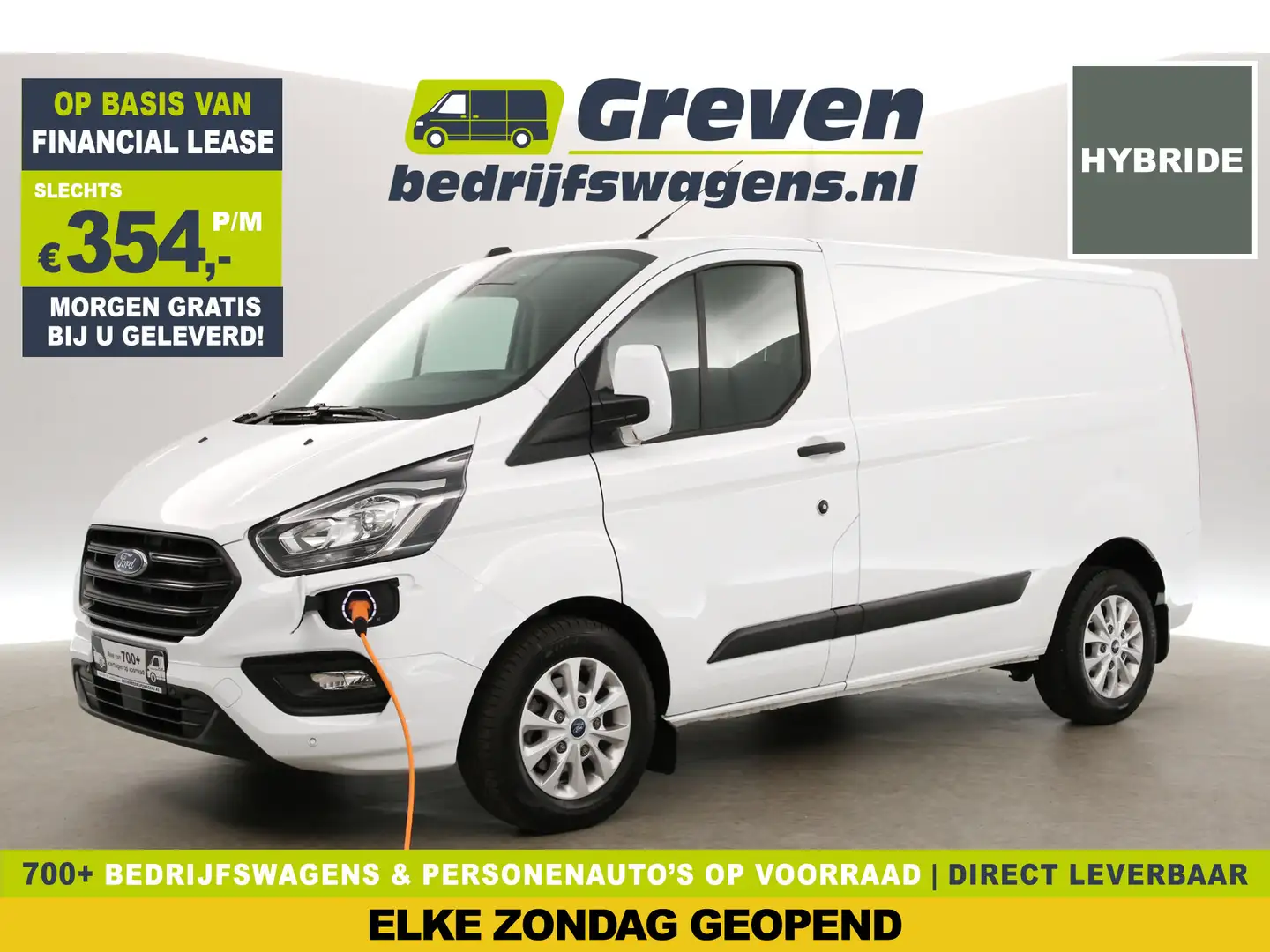 Ford Transit Custom 1.0 Ecoboost PHEV L1H1 Hybride | EMISSIEVRIJE ZONE Wit - 1