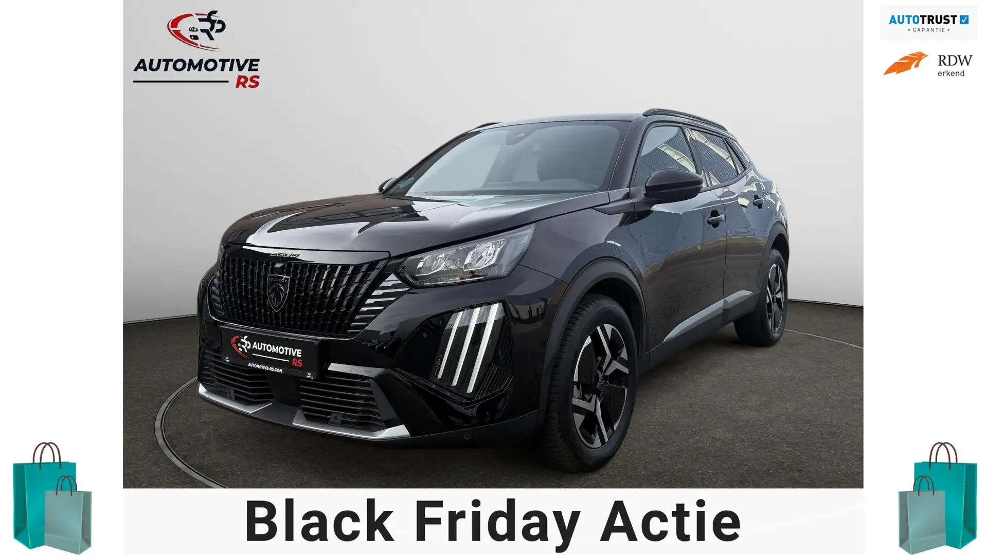 Peugeot 2008 1.2 PureTech Allure 145pk Aut.Navi Pano 360° dodeh Zwart - 1