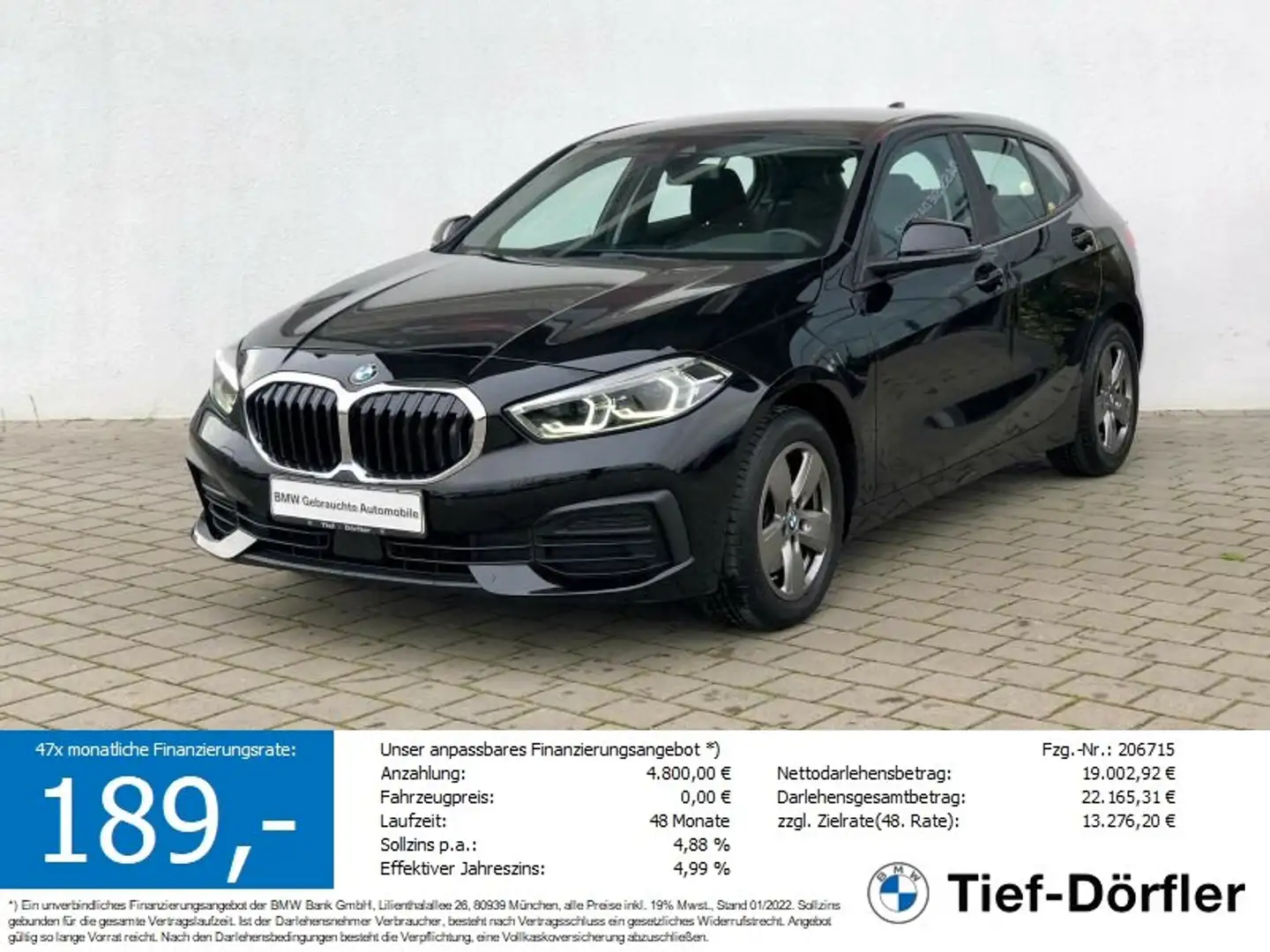 BMW 118 i SCHALTER! NAVI/LiveProf/SH/DAB/PDC/TEMPO Schwarz - 1