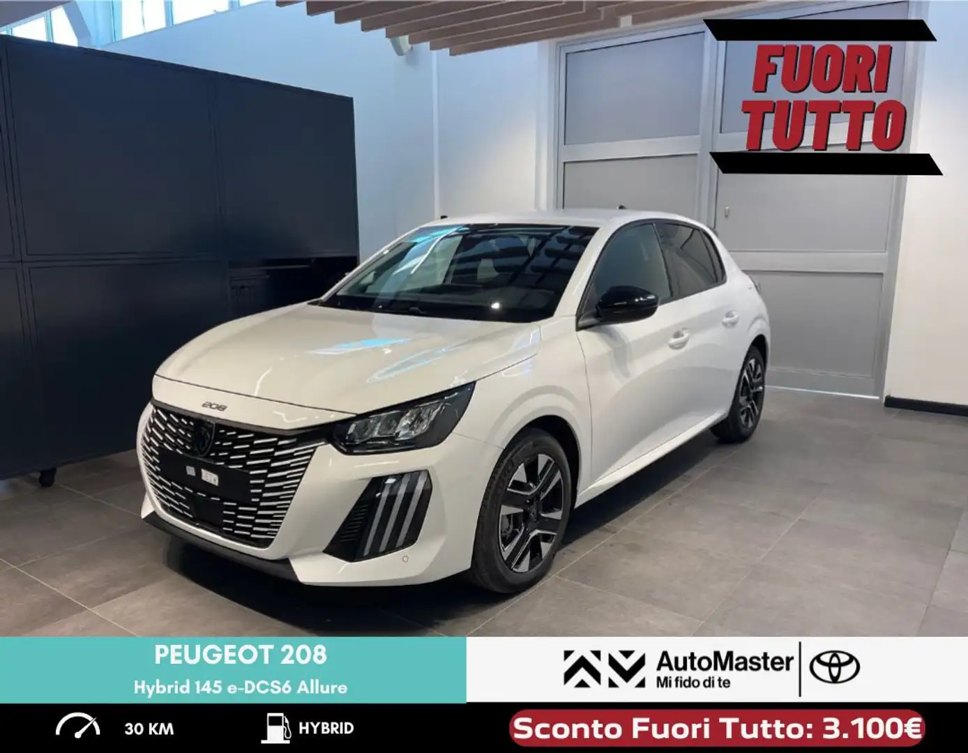 Peugeot 208 Hybrid 145 e-DCS6 Allure Bianco - 1