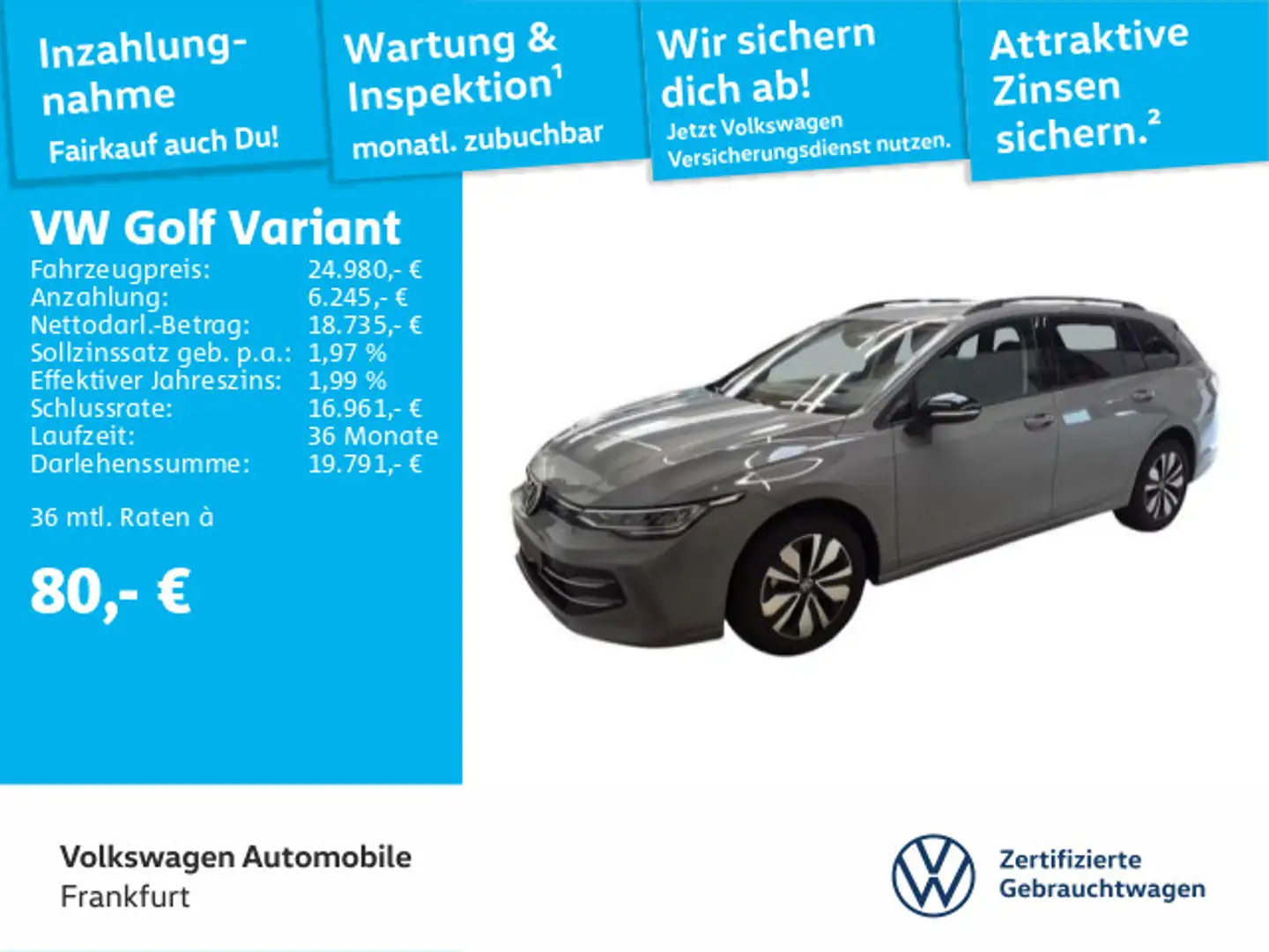 Volkswagen Golf Variant Golf VIII Variant 1.5 TSI Goal Navi Rückfahrkame Gris - 1