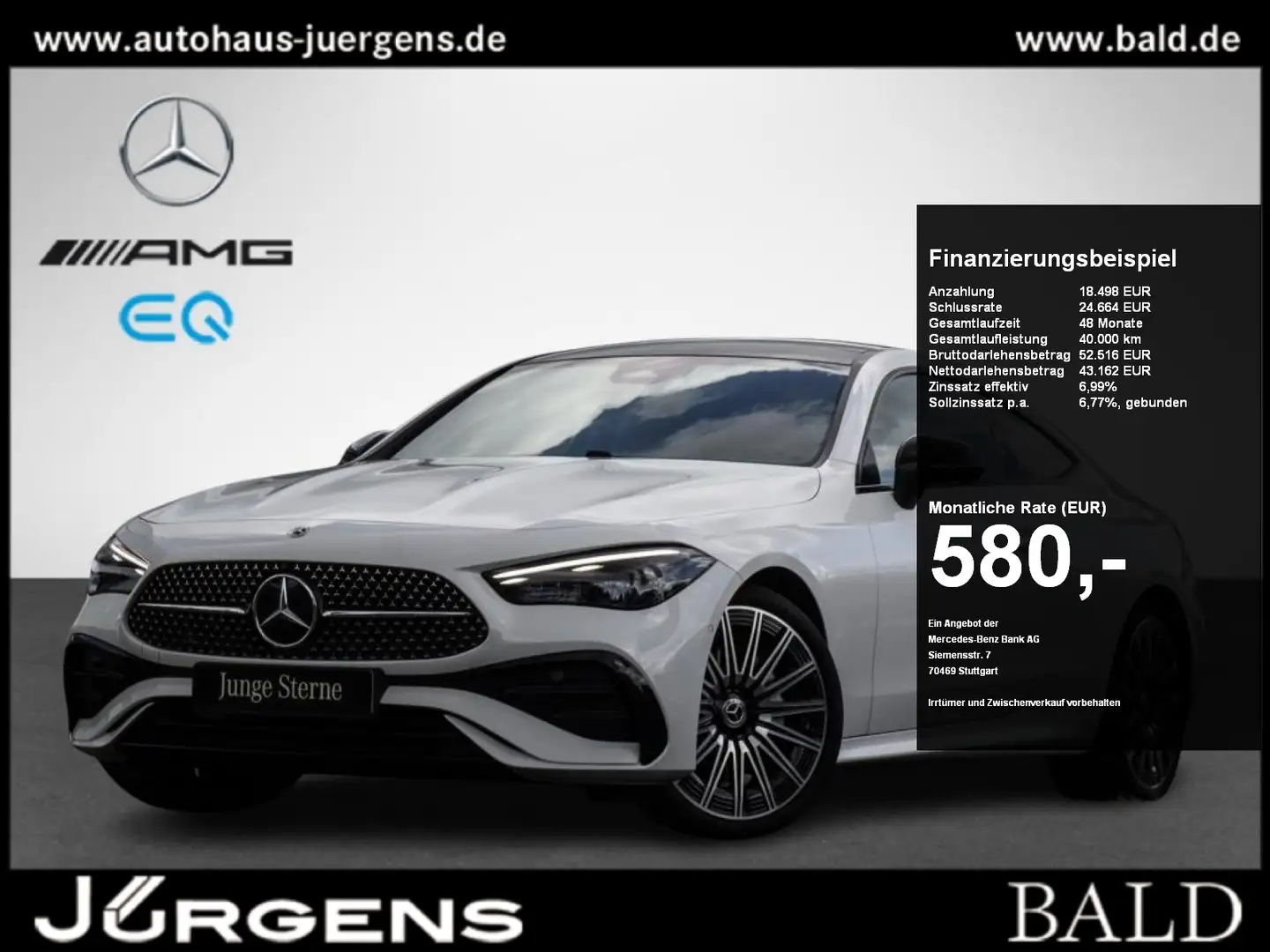 Mercedes-Benz CLE 300 4MATIC Coupé +AMG+MBUX+Pano+Burm+Night Alb - 1