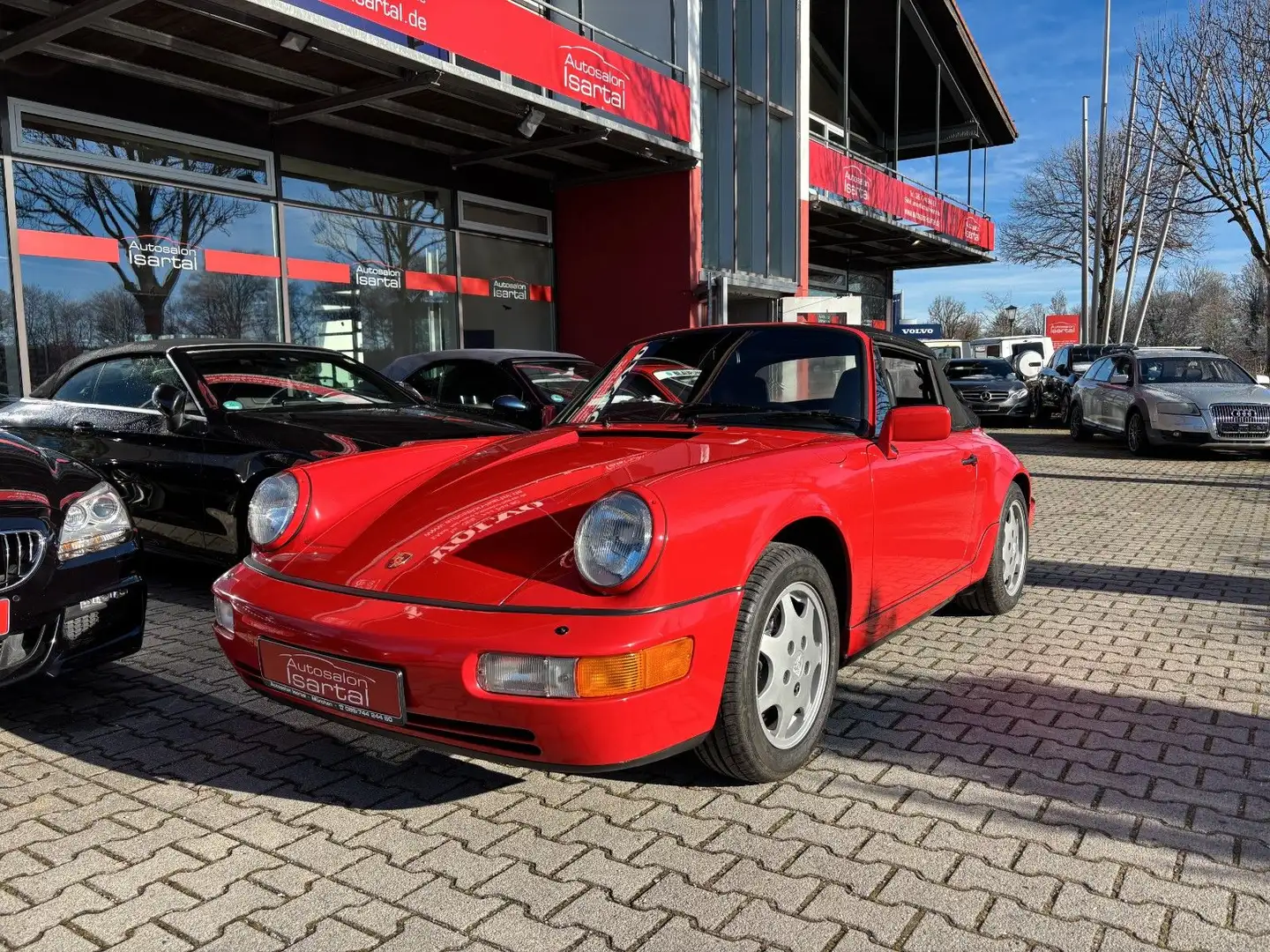 Porsche 964 C4 Cabrio -Erstlack- gr. KD neu- top-H-KZ Rot - 2