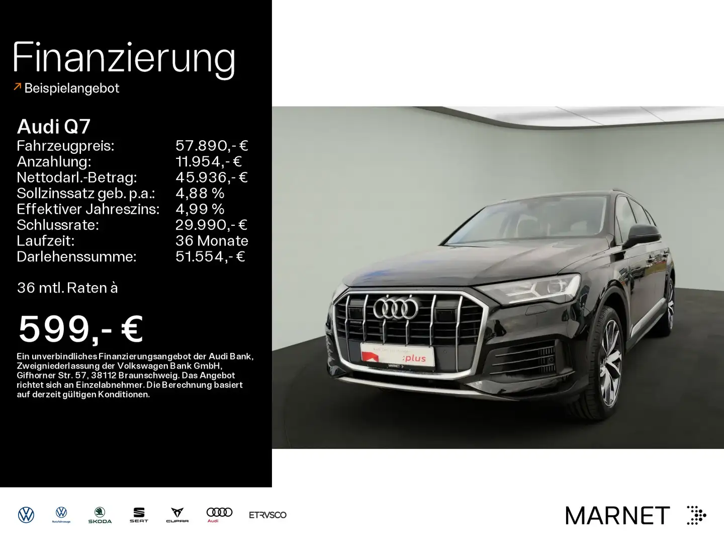 Audi Q7 55 TFSI e*Navi*Alu*PDC*Virtual Cockpit*Kamera Schwarz - 1