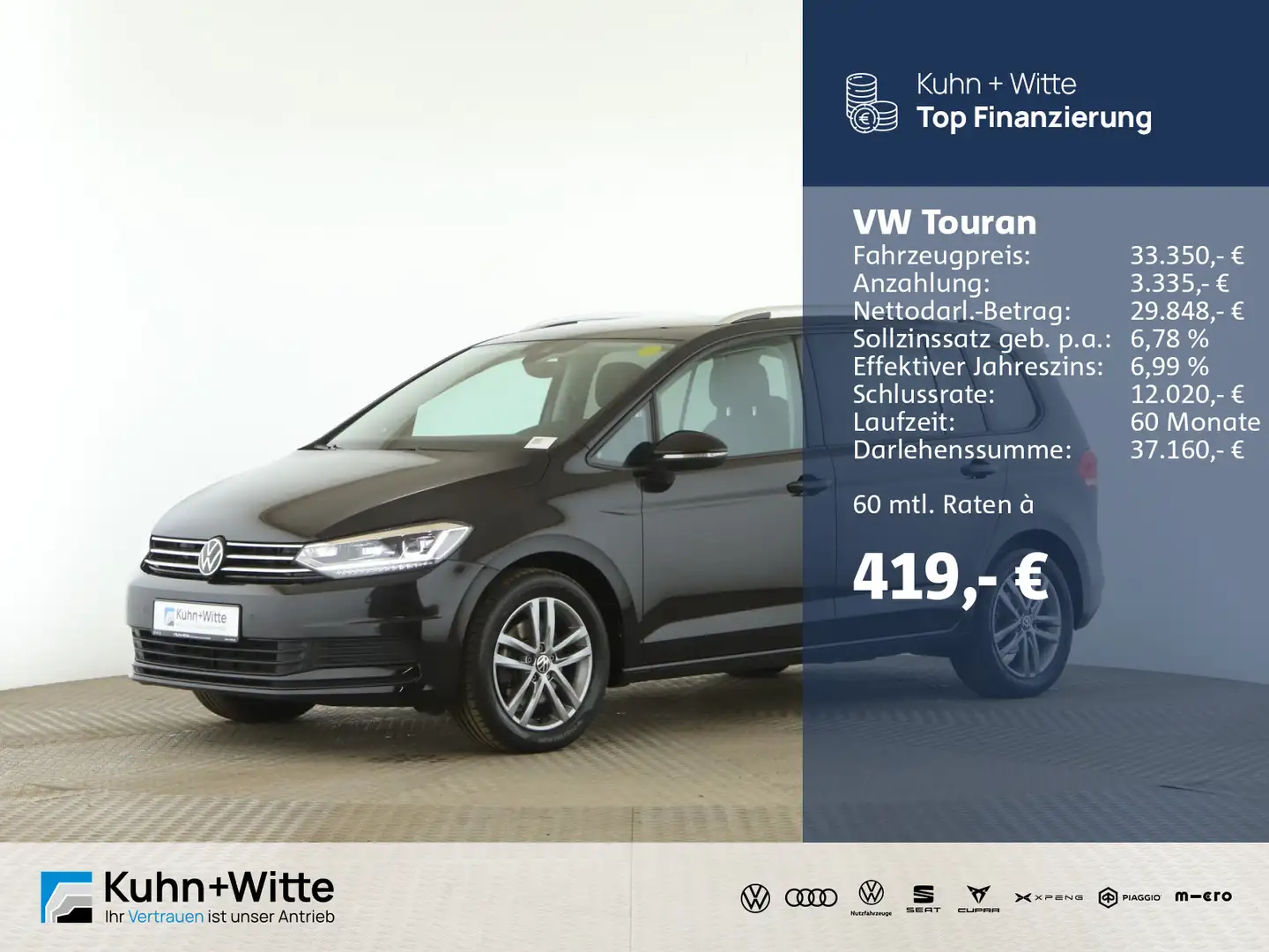 Volkswagen Touran 1.5 TSI Comfortline *IQ.Light*ACC*AHK*RFK Noir - 1