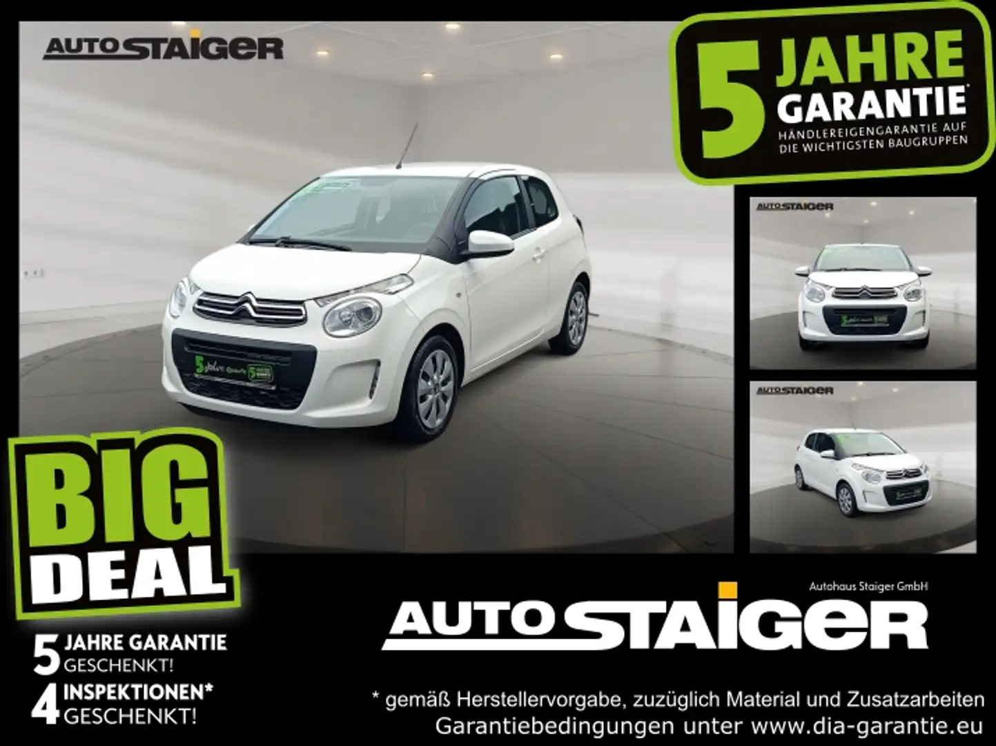 Citroen C1 1.0 Feel ~Inklusive 5 Jahre Garantie~ Weiß - 1