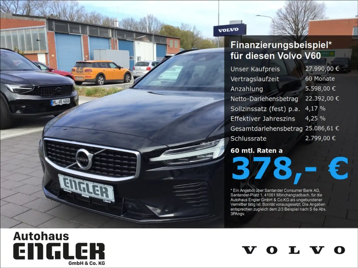 Volvo V60 T8 R-Design AWD PanoDach Stdhzg. HUD Cam Schwarz - 1