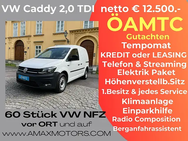 Volkswagen Caddy Caddy Kastenwagen 2,0 TDI ÖAMTC Test NEU Li+Re-...