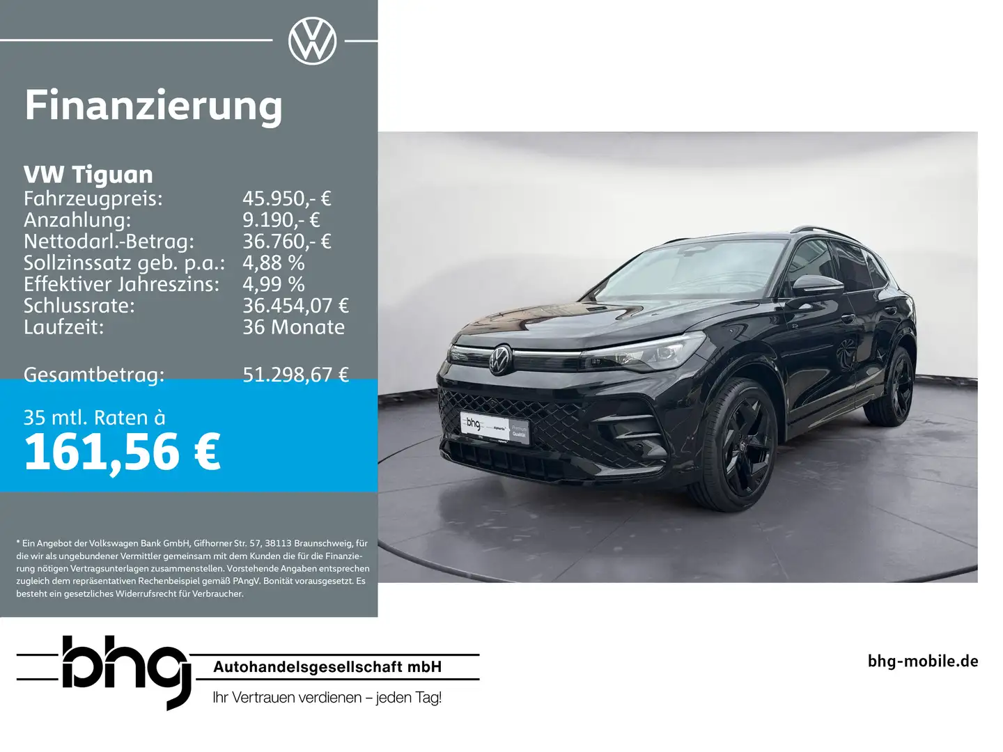 Volkswagen Tiguan 2.0 TDI SCR 4MOTION DSG R-Line Schwarz - 1