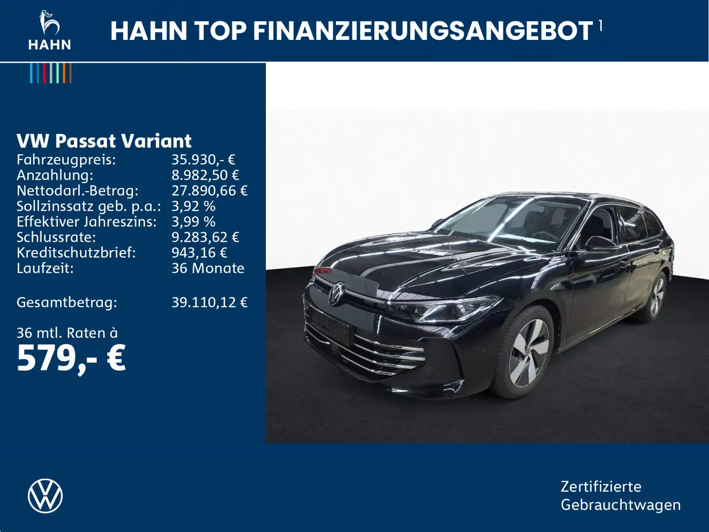 Volkswagen Passat Variant 2.0TDI DSG Elegance Matrix AHK Schwarz - 2