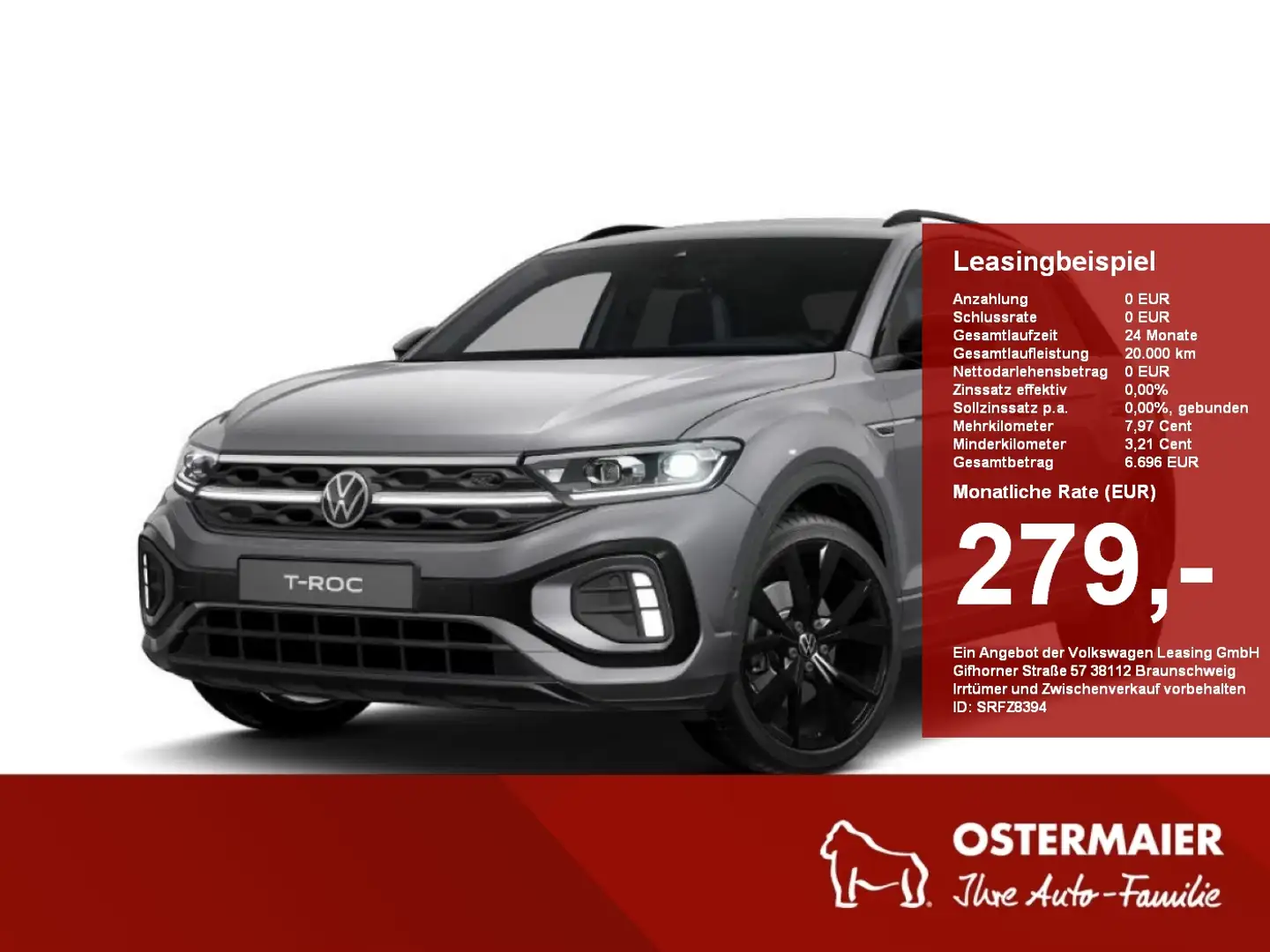 Volkswagen T-Roc R-Line 1.5 TSI OPF DSG AHK,19''Alu,IQ.Drive,MATRIX Gris - 1