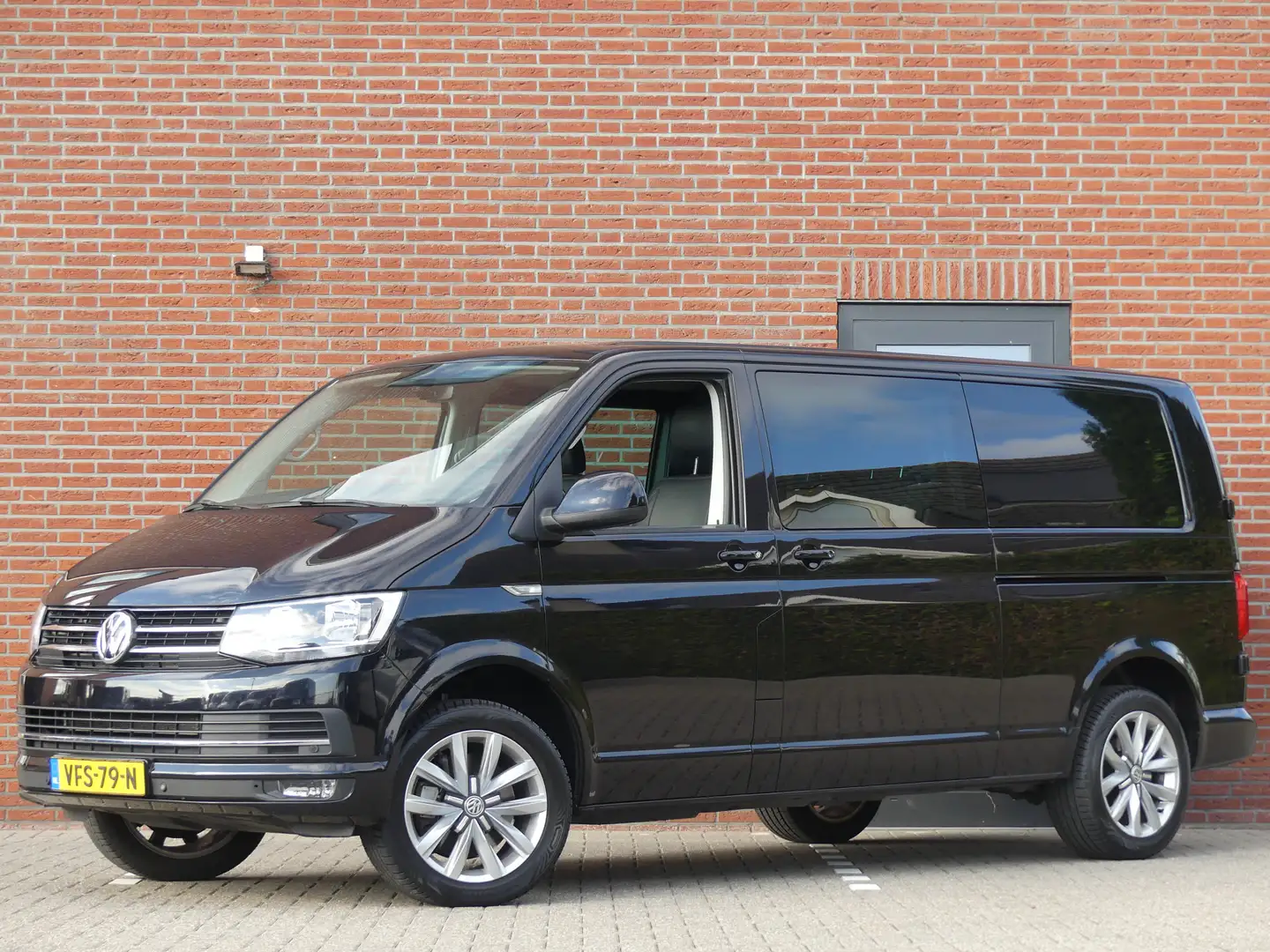 Volkswagen T6 Transporter 2.0 TDI Lang Dubbel Cabine Dubbele Schuifdeuren Le Czarny - 1