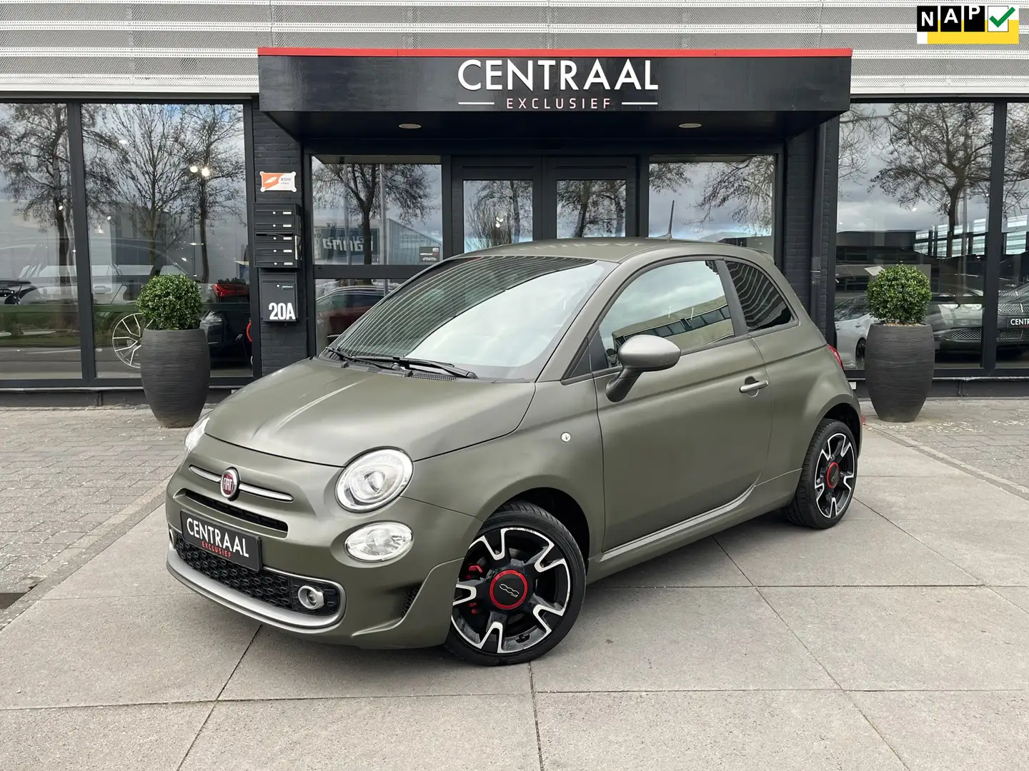 Fiat 500 TwinAir Turbo Sport 105PK|NL-Auto|Navi|Pdc|Cruise Groen - 1