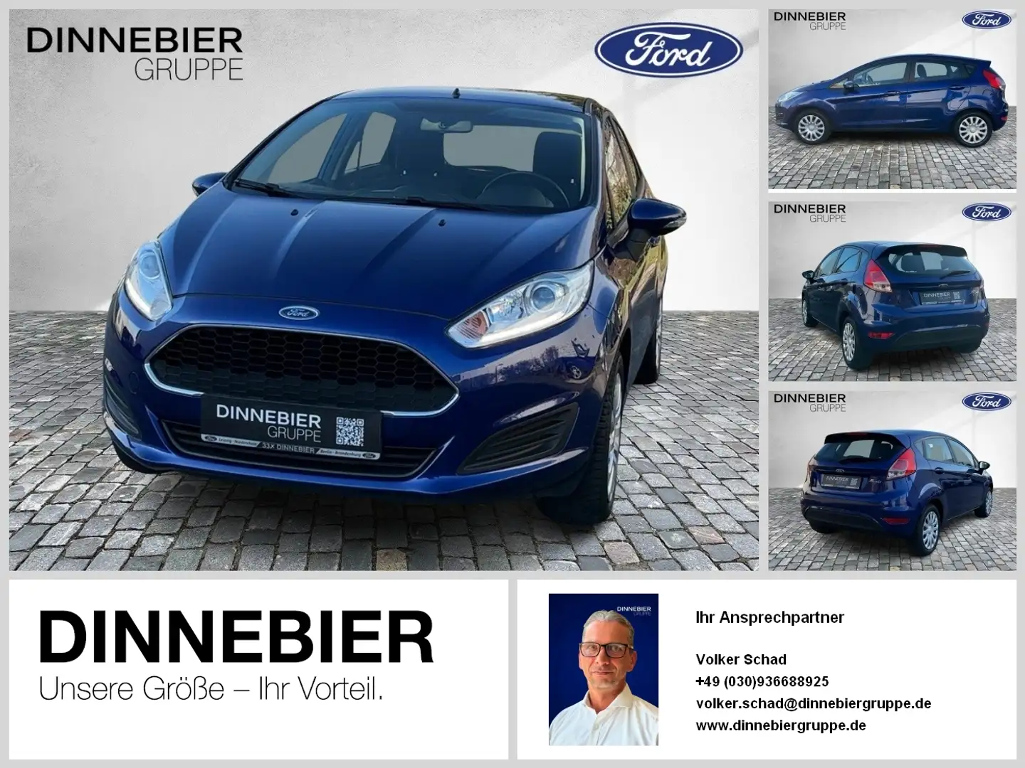 Ford Fiesta Trend 1.0 59kW Klima Sitzh. Radio CD-mp3 USB Winte Bleu - 1