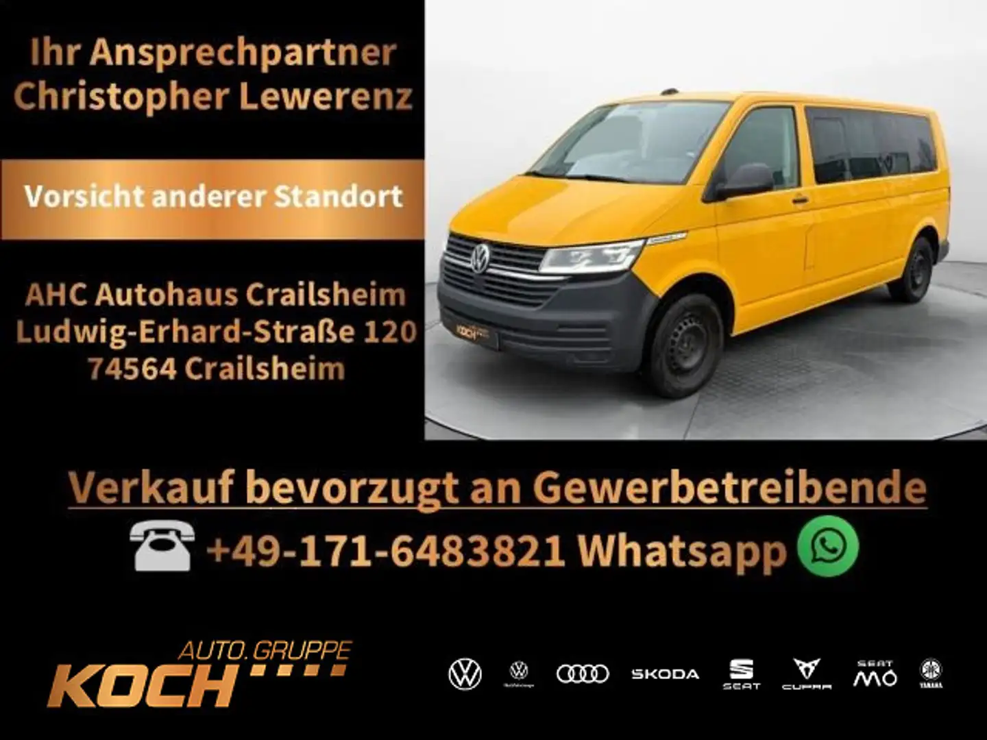 Volkswagen T6.1 Caravelle 2.0 TDI LR AHK LED Standhz 8 Sitz Jaune - 1