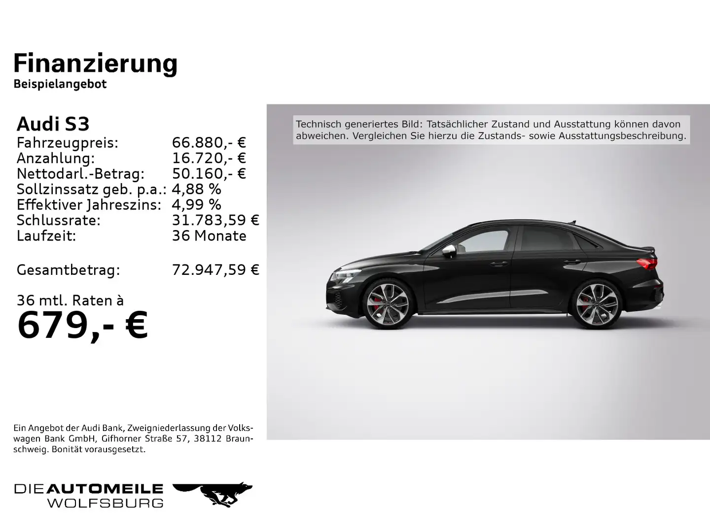 Audi S3 Lim. (8YS)(08.2020->) 2.0 TFSI quattro basis Noir - 2