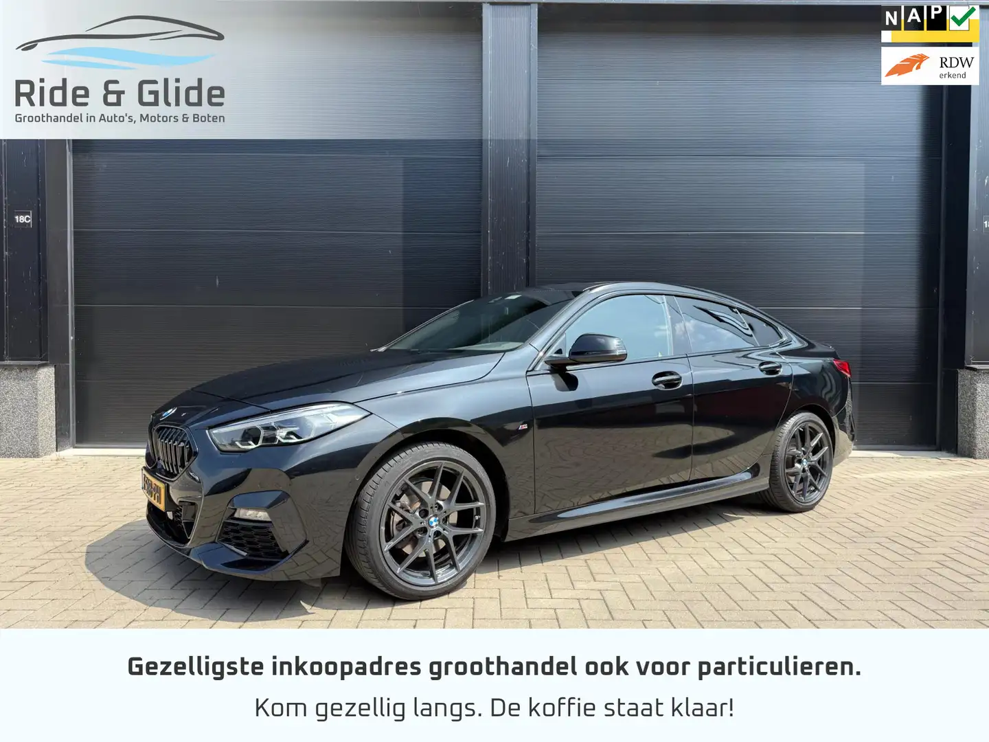 BMW 218 2-serie Gran Coupé 218i leer automaat panorama M p Zwart - 1