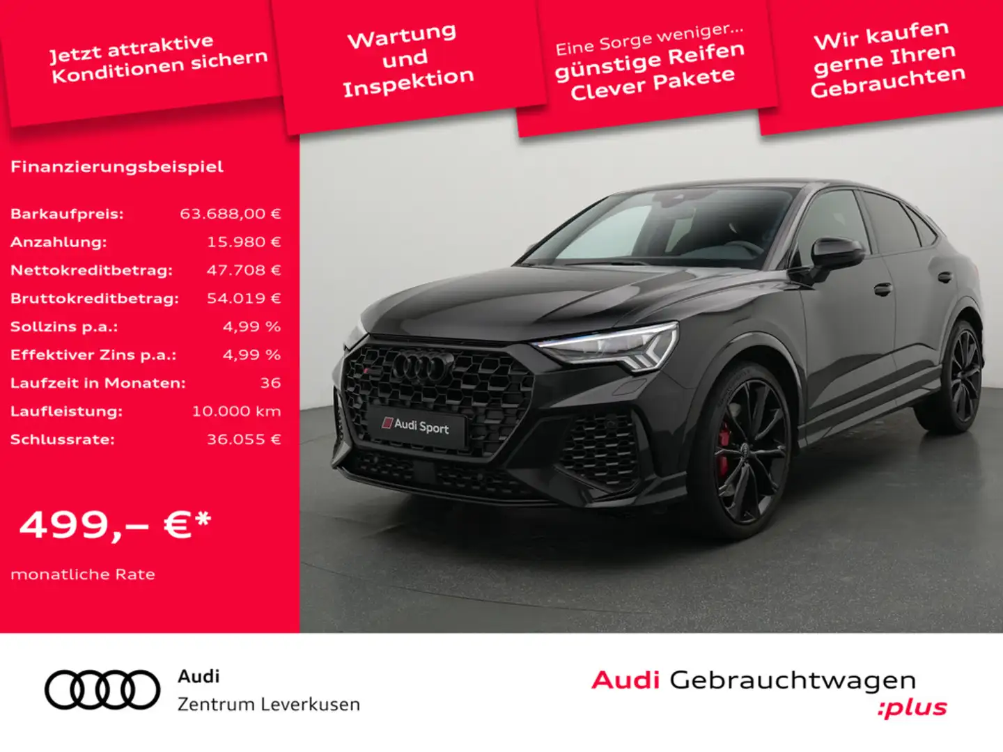 Audi RS Q3 Sportback KAM 360° LEDER MEMORY NAVI VIRT Schwarz - 1