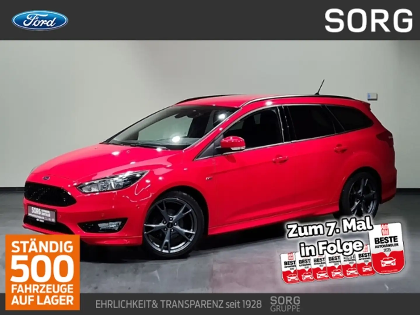 Ford Focus 1.0 EcoB ST-Line*NAVI*TEMPOMAT*SITZHZG* Rot - 1
