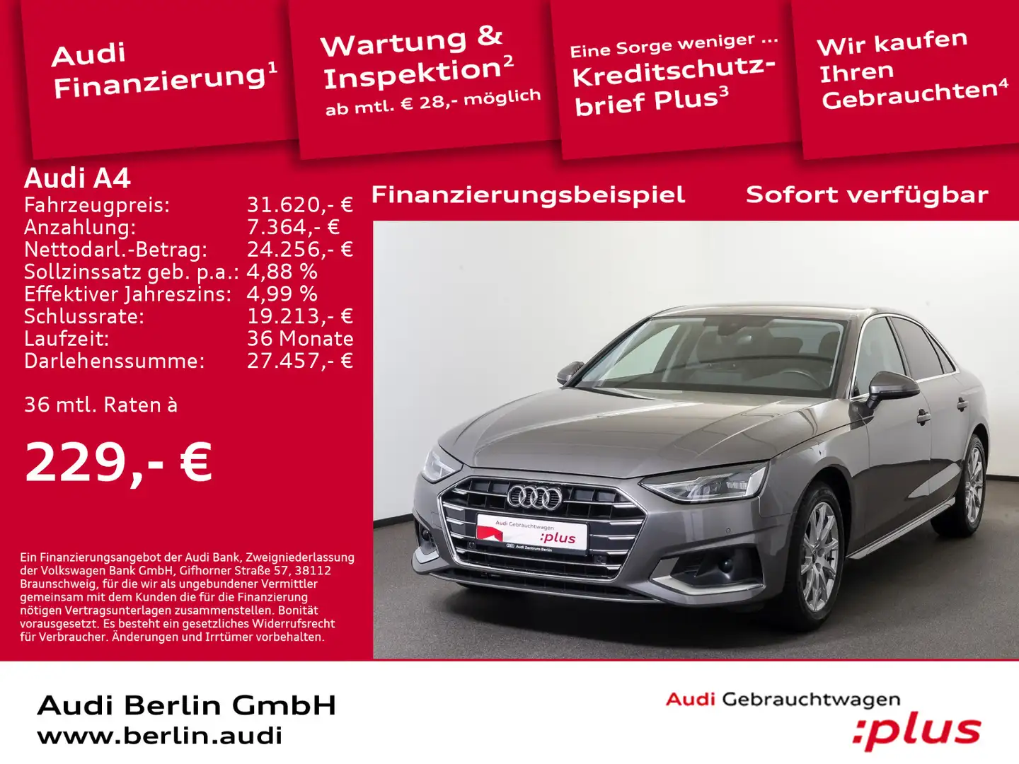 Audi A4 40 TDI S tr. RFK NAVI ACC LED SITZHZG Szary - 1