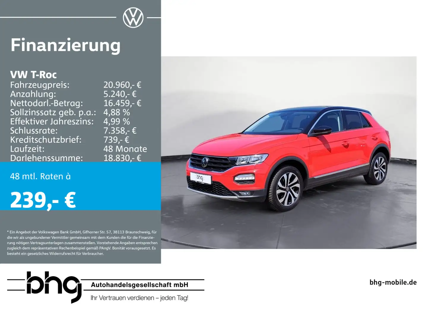 Volkswagen T-Roc 1.5 TSI OPF ACTIVE Climatronic Front-Lane- Rot - 1