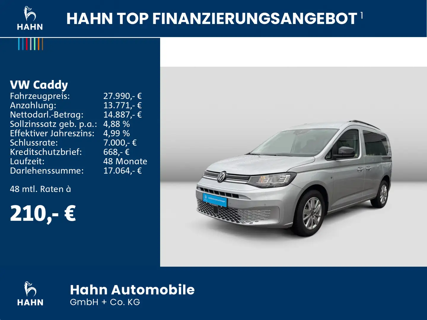 Volkswagen Caddy Life 2,0TDI Park Assist  DAB Tempomat Silber - 2