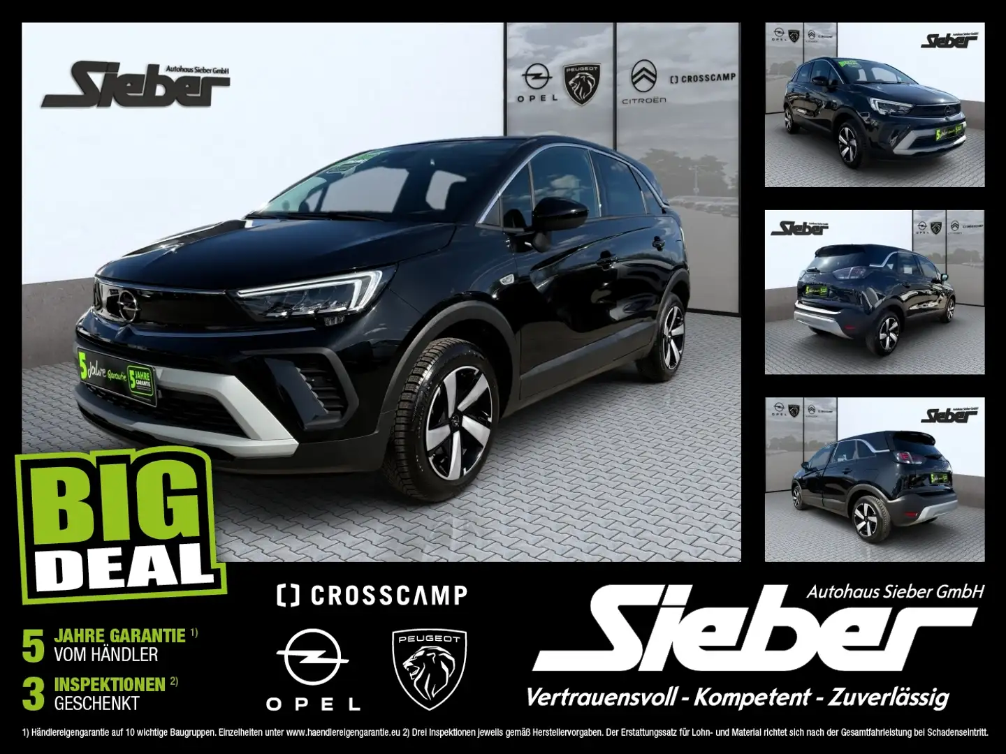 Opel Crossland 1.2 Turbo Elegance Navi Sitzhzg Tempo Zwart - 1