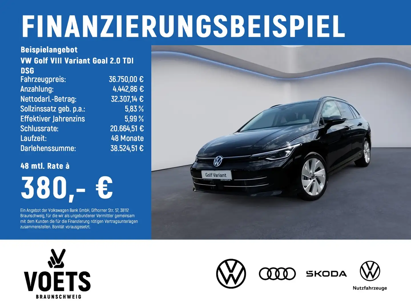 Volkswagen Golf VIII Variant Goal 2.0 TDI DSG TravelAssist Schwarz - 2