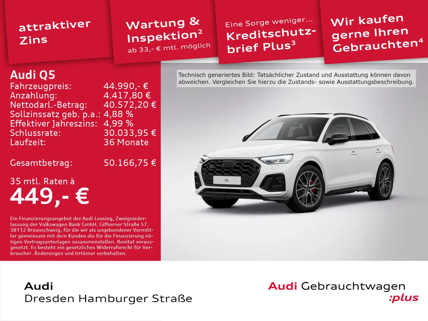 Audi Q5 S line 50 TDI quattro S line Matrix Navi Pano Weiß - 1