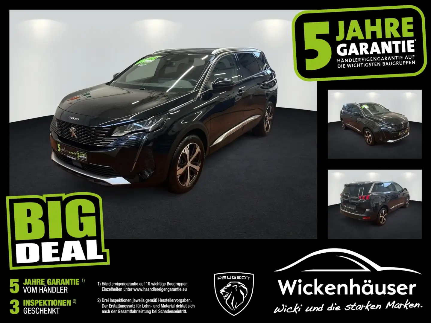 Peugeot 5008 1.2 130 Allure Pack Navi+Kamera+Totwinkel Noir - 1