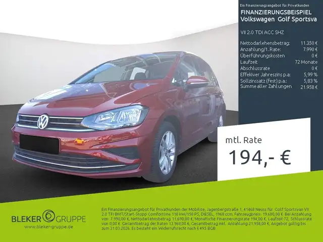Volkswagen Golf Sportsvan VII 2.0 TDI ACC SHZ