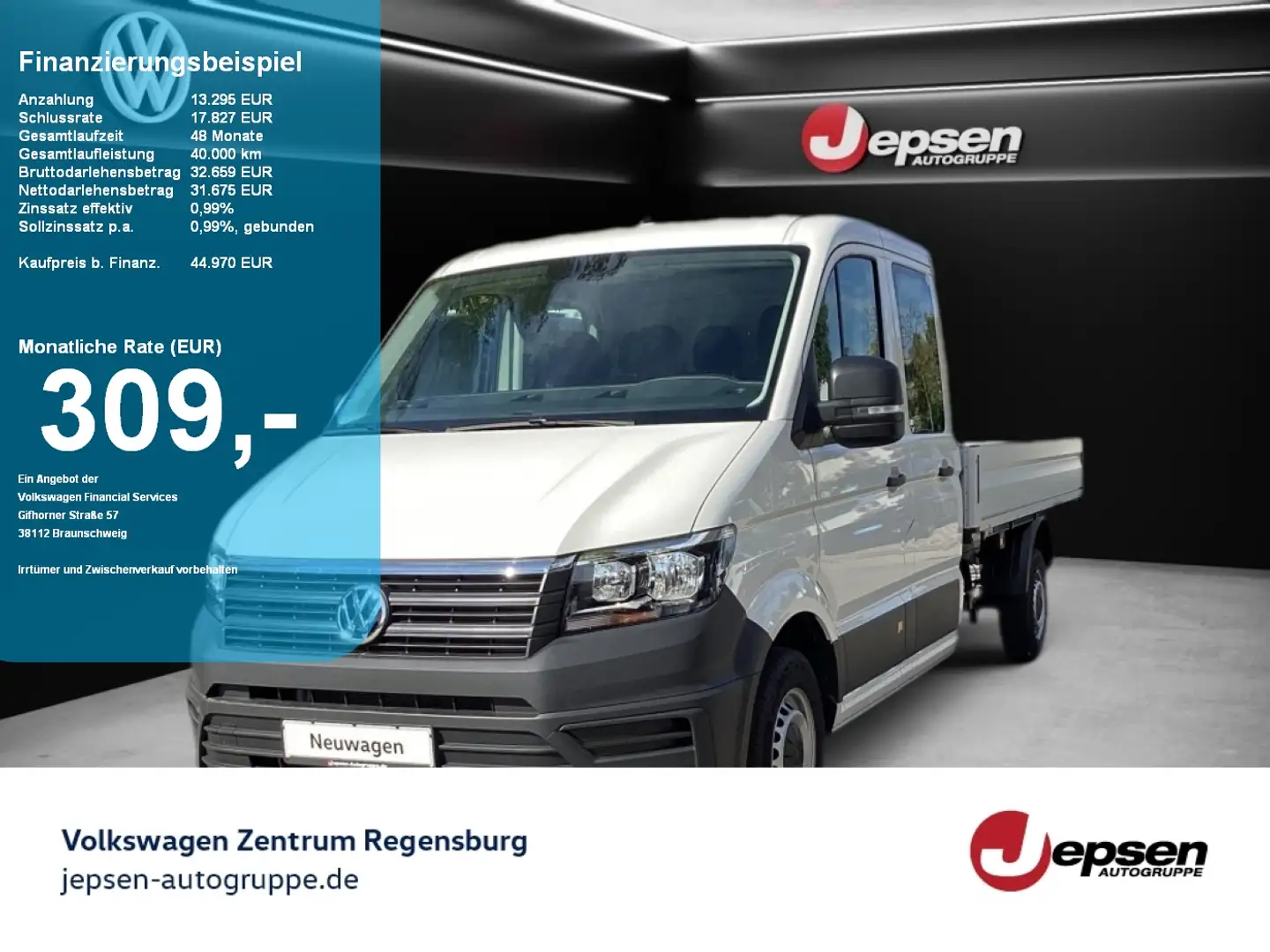 Volkswagen Crafter 35 TDI DoKa-Pritsche LR 6-Gang Alb - 1