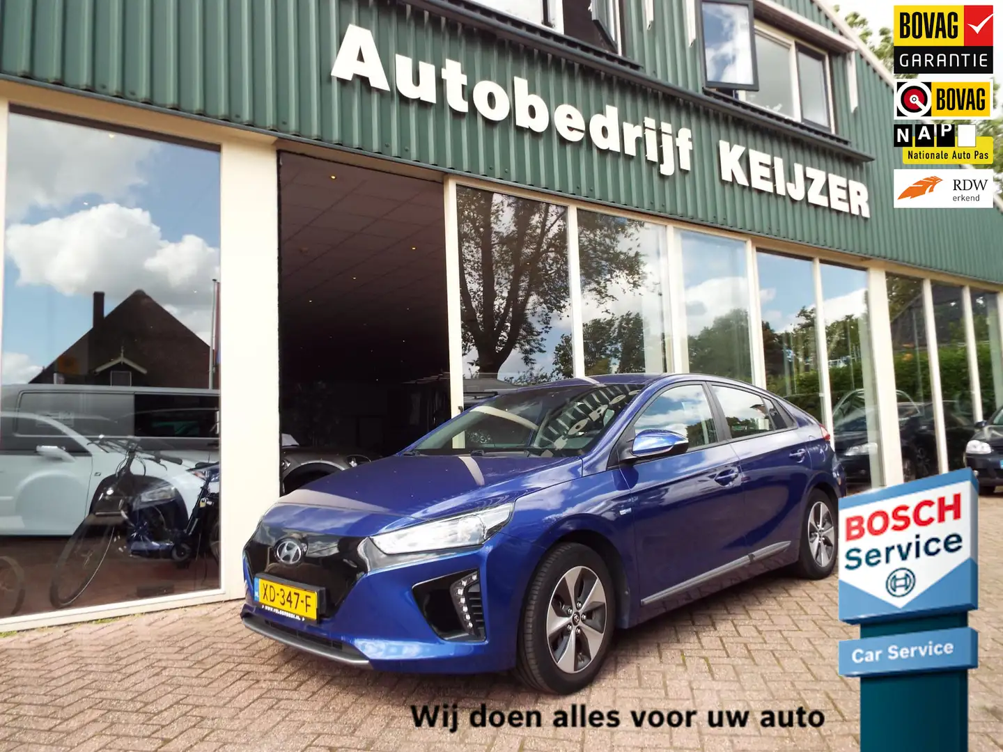Hyundai IONIQ Comfort EV TREKHAAK-CAMERA-CAR PLAY-BOVAG Bleu - 1