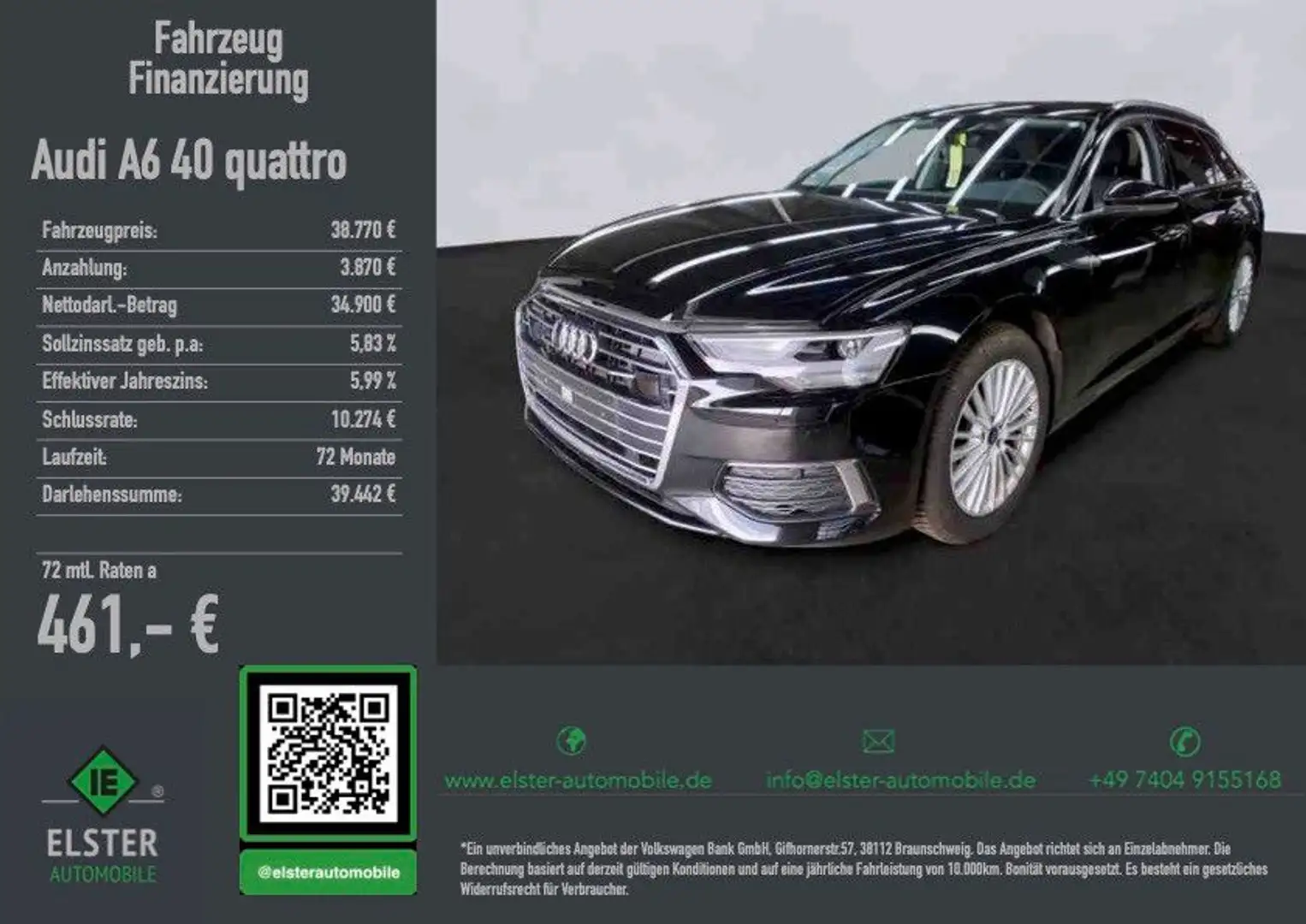 Audi A6 Avant 40 TDI quattro DSG,AHK,Navi,Assis,LED Schwarz - 1
