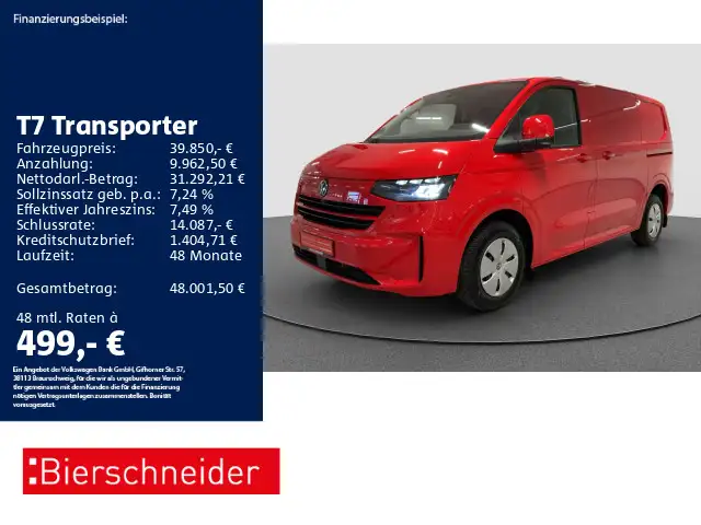 Volkswagen T7 Transporter e Kasten AHK ACC WÄPU 360