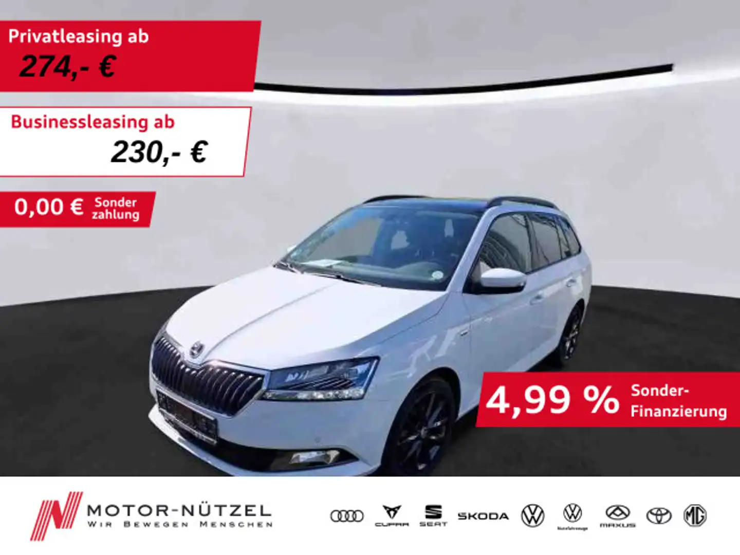 Skoda Fabia Combi 1.0 TSI DSG CLEVER 5JG+LED+ACC+NAVI Weiß - 1