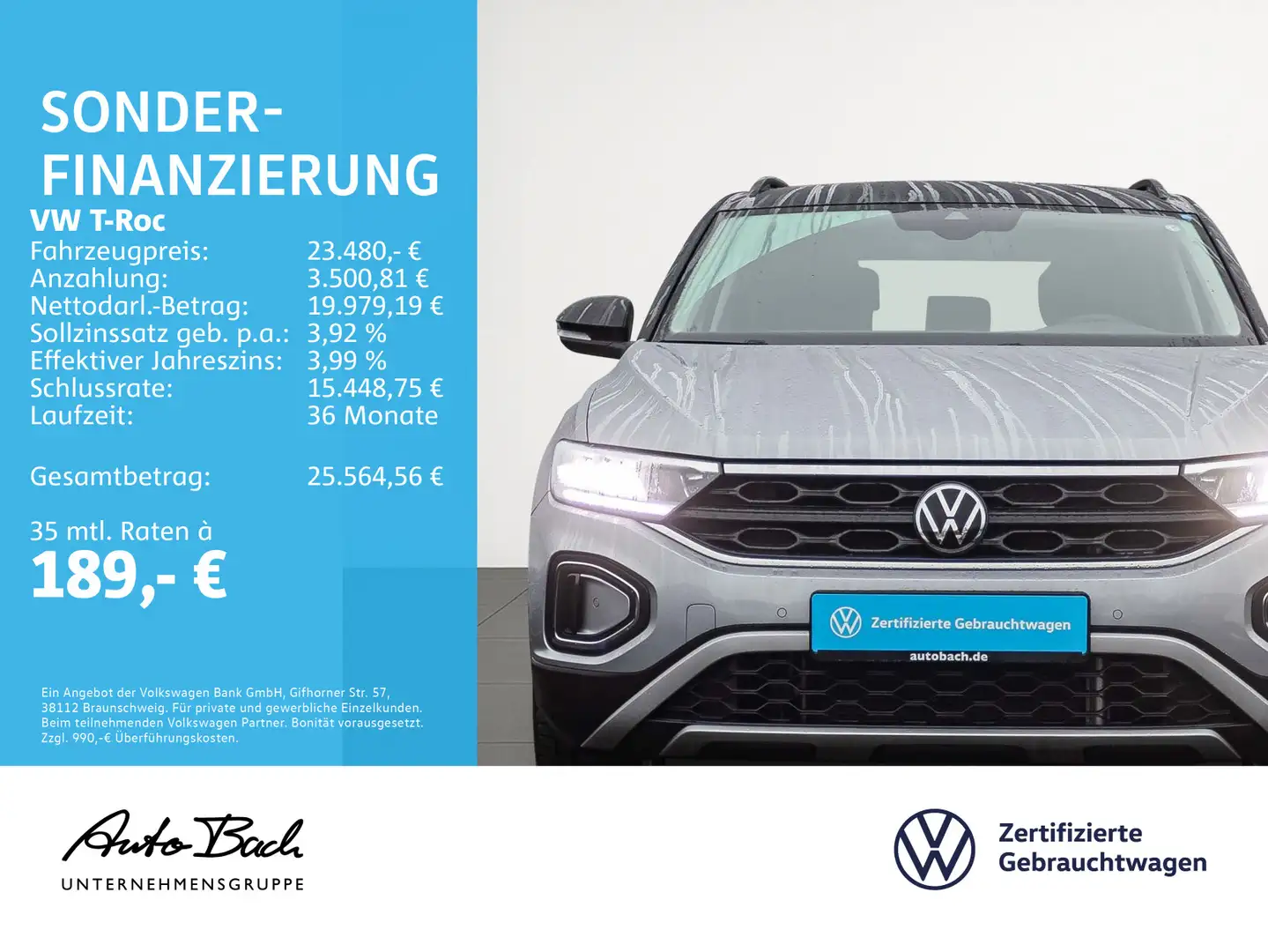 Volkswagen T-Roc 1.5 TSI Life Navi LED ACC EPH CarPlay DAB Silber - 2