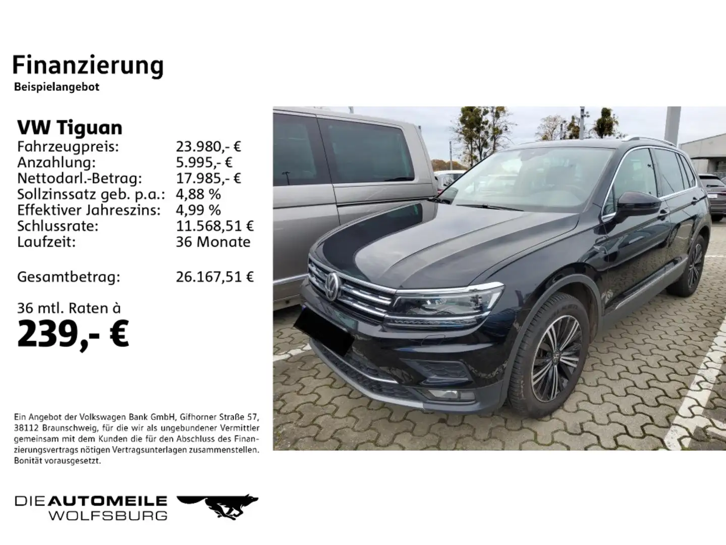 Volkswagen Tiguan 2.0 TSI DSG 4Motion Highline AHK/Pano/ACC Schwarz - 2