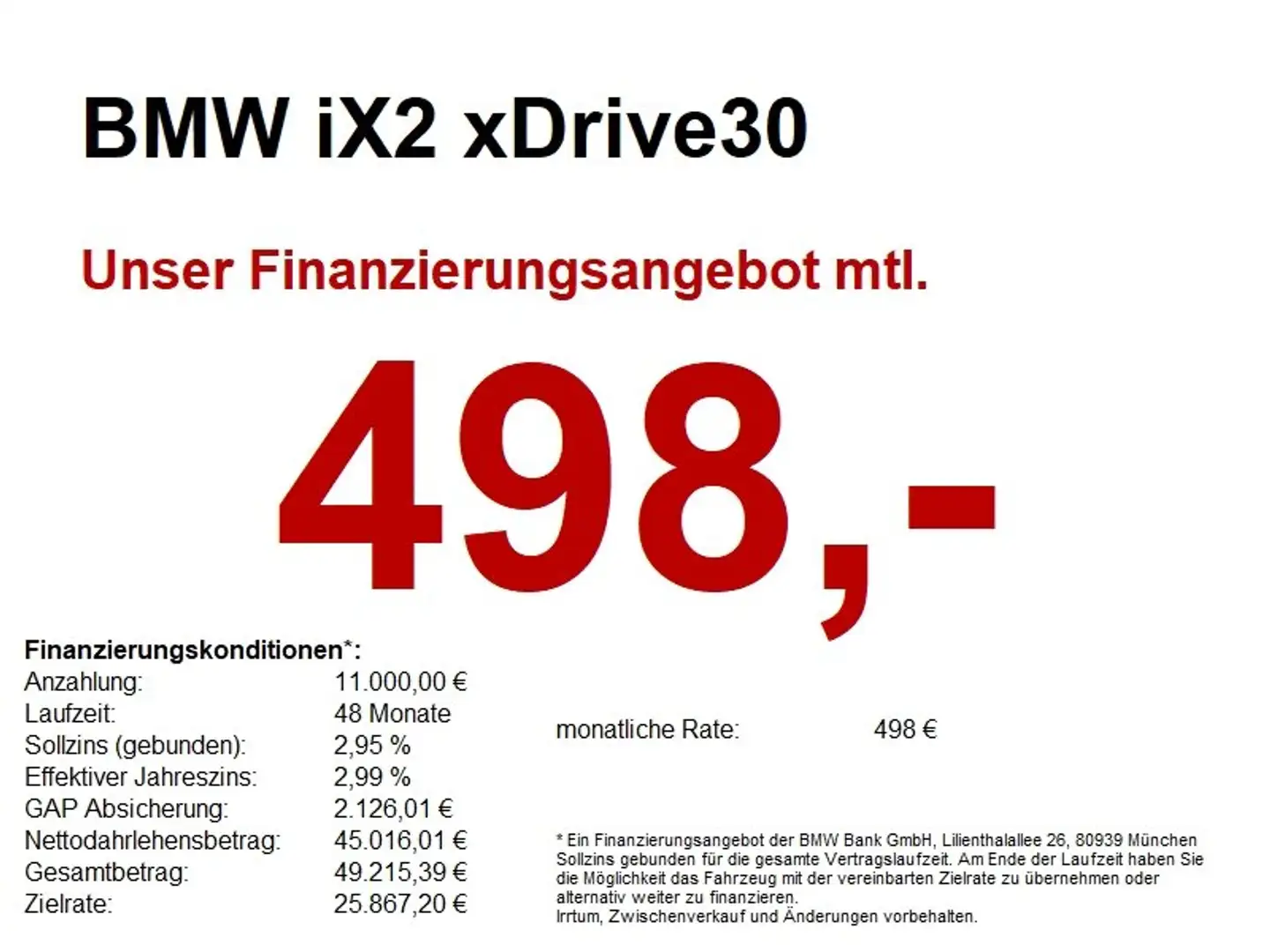BMW iX2 xDrive30 M Sport AHK/iGlow/HUD/AKUSTIK/A-SIT Grau - 1