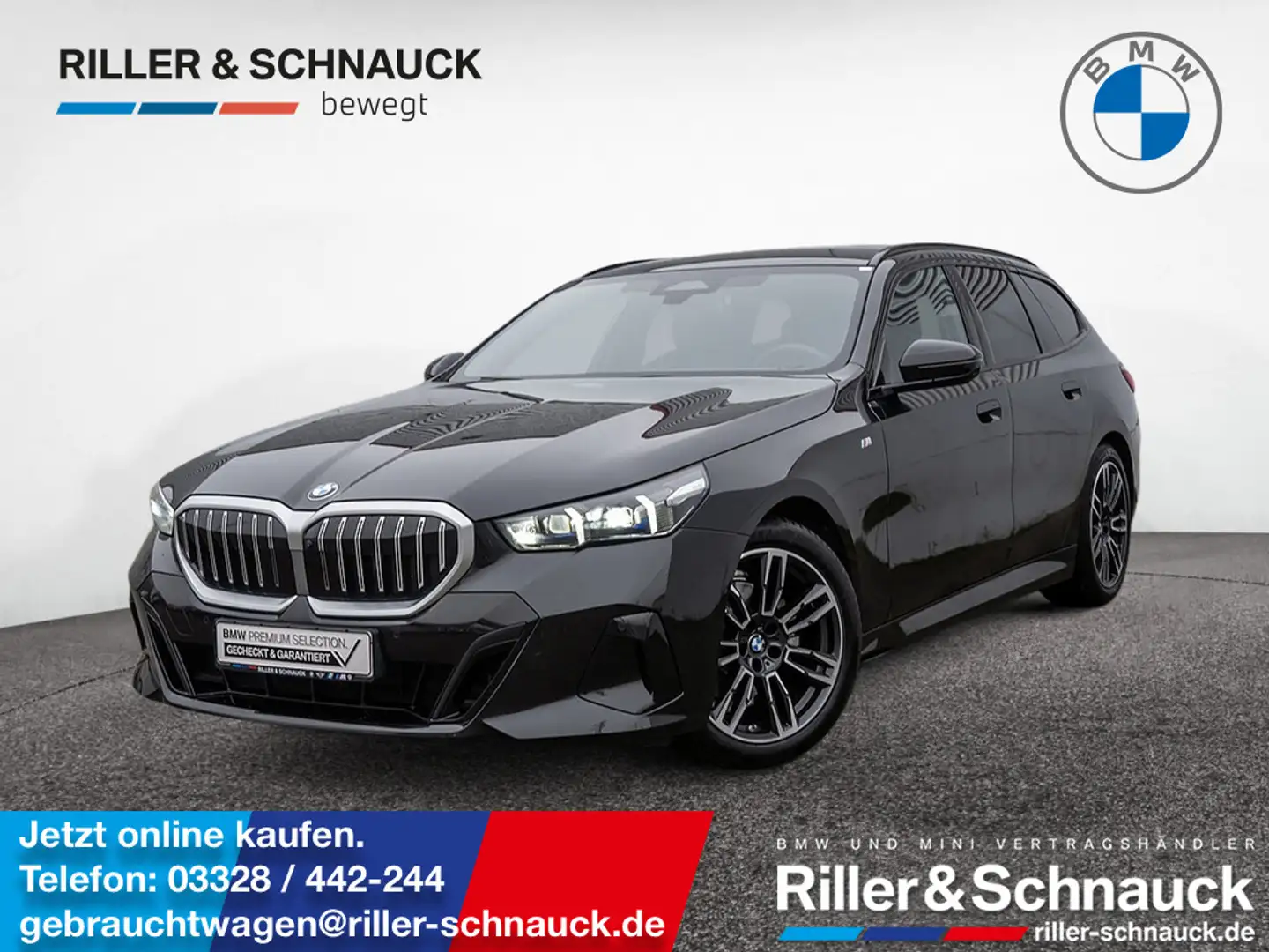 BMW 520 i Touring M-Sport AHK+PANO+STANDHZG+ACC+HU Schwarz - 1