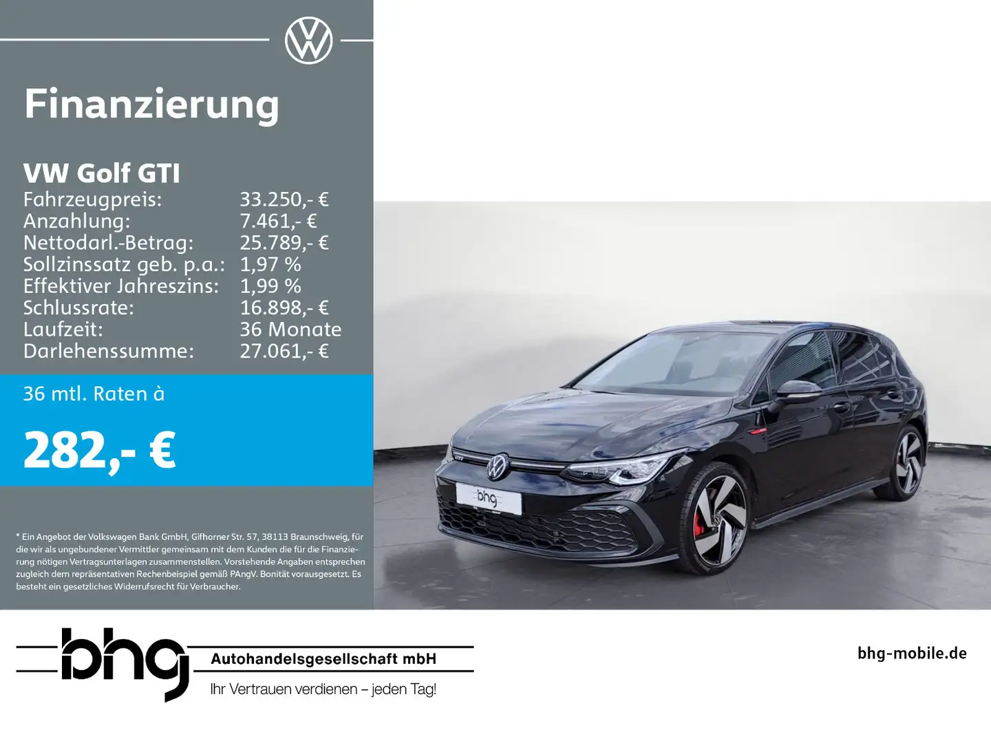 Volkswagen Golf GTI 2.0 TSI DSG BlackStyle AHK MatrixLED Na Schwarz - 1
